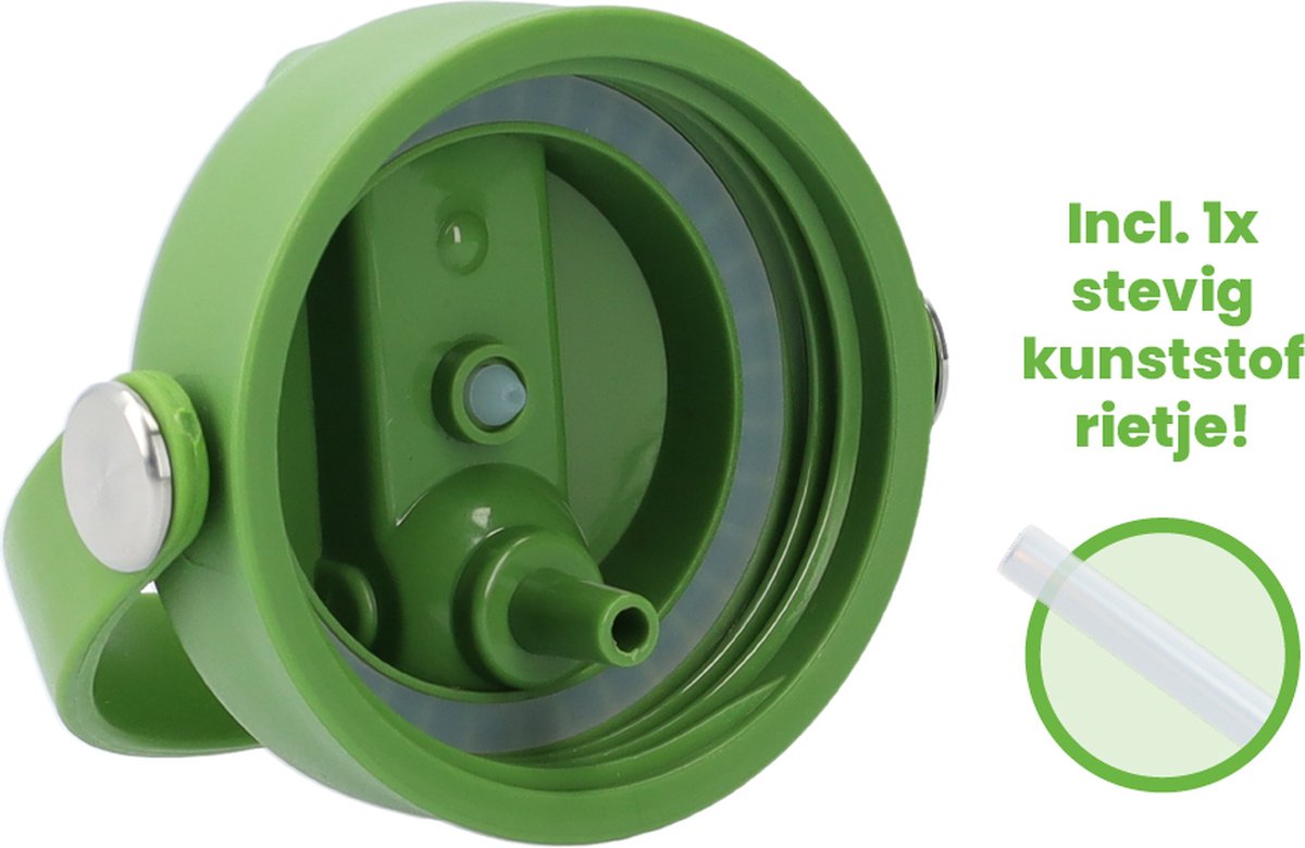 Thermos waterfles 1 liter - Isolerende Waterfles met Draaibare Drinktuit - Leaf green
