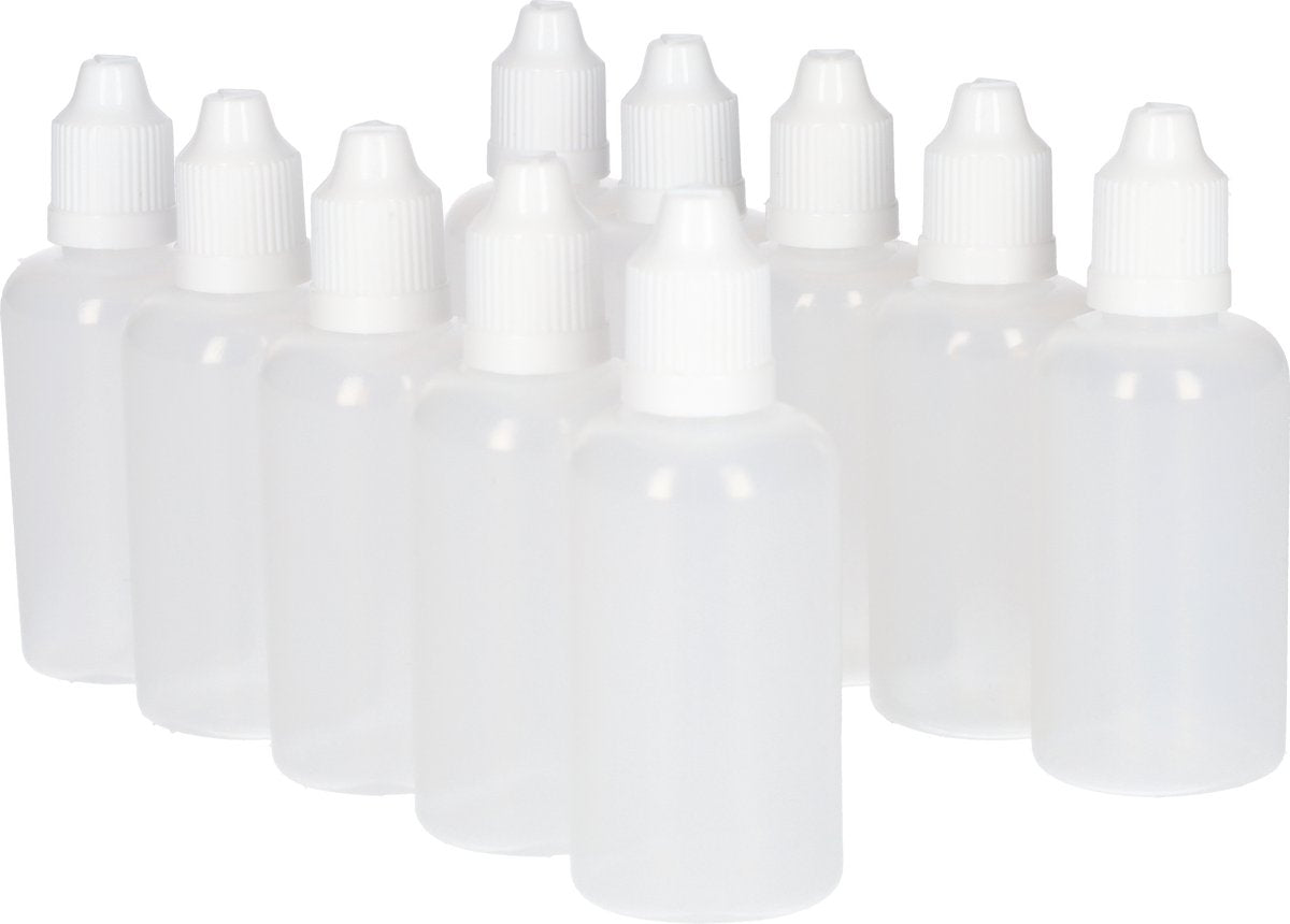 E sigaret flesjes - Vloeistof flessen voor vape met compact formaat - 30ml - 10 stuks - LDPE kunststof - Doorzichtig