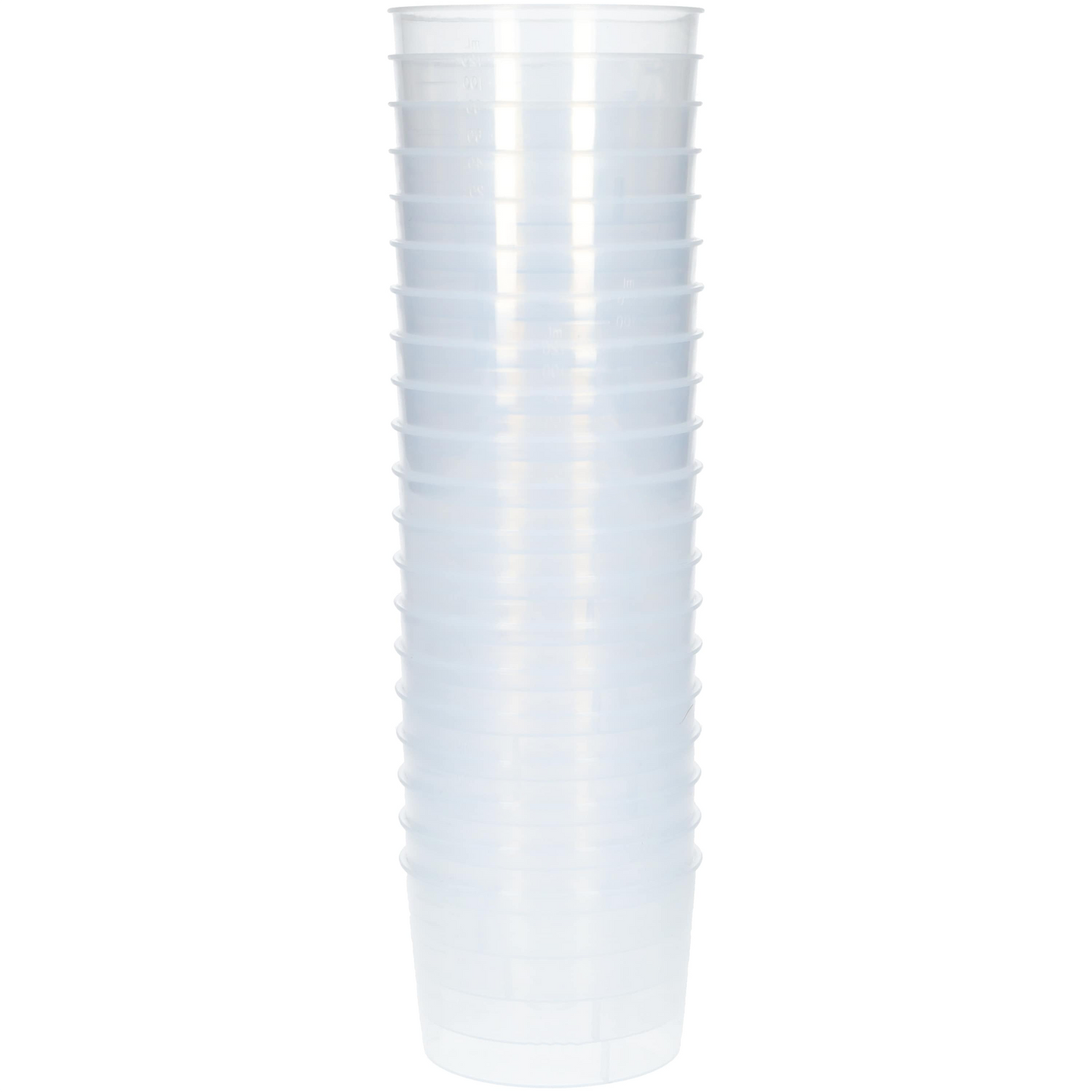 Maatbekers - Plastic bakjes - Plastic bekers met een inhoud van 120ml - Compacte maatbeker - 20 stuks! - Doorzichtig