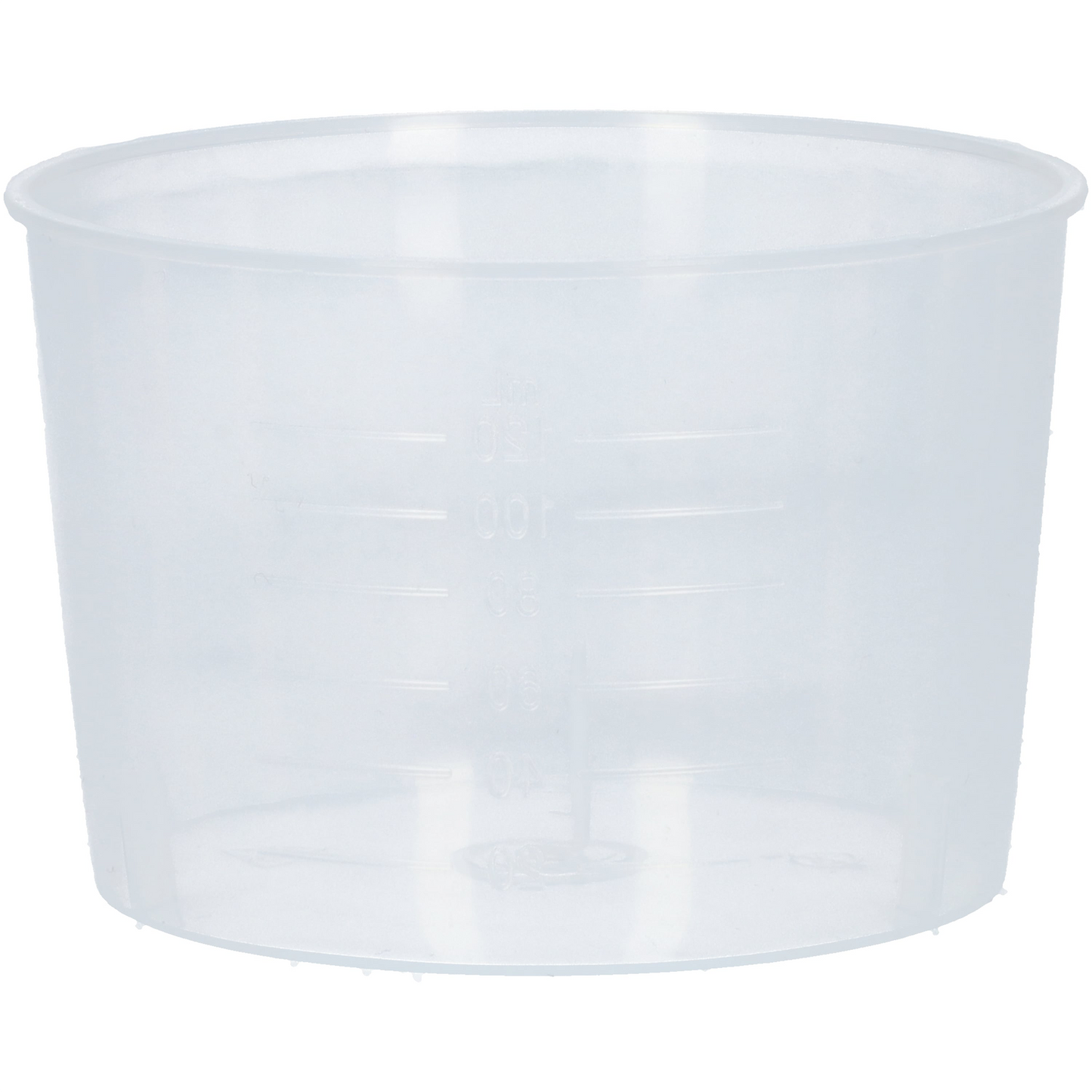 Maatbekers - Plastic bakjes - Plastic bekers met een inhoud van 120ml - Compacte maatbeker - 20 stuks! - Doorzichtig