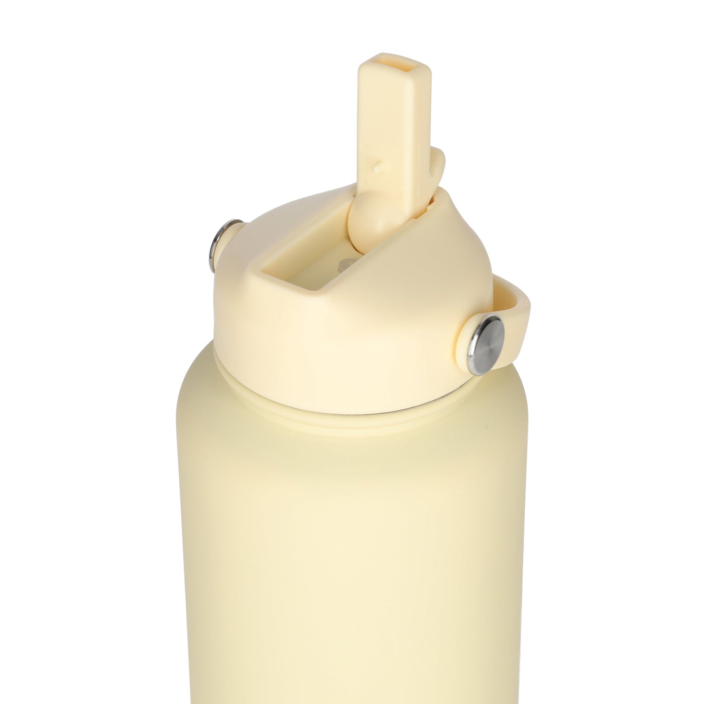 Thermos waterfles 1 liter - Isolerende Waterfles met Draaibare Drinktuit - Cream White