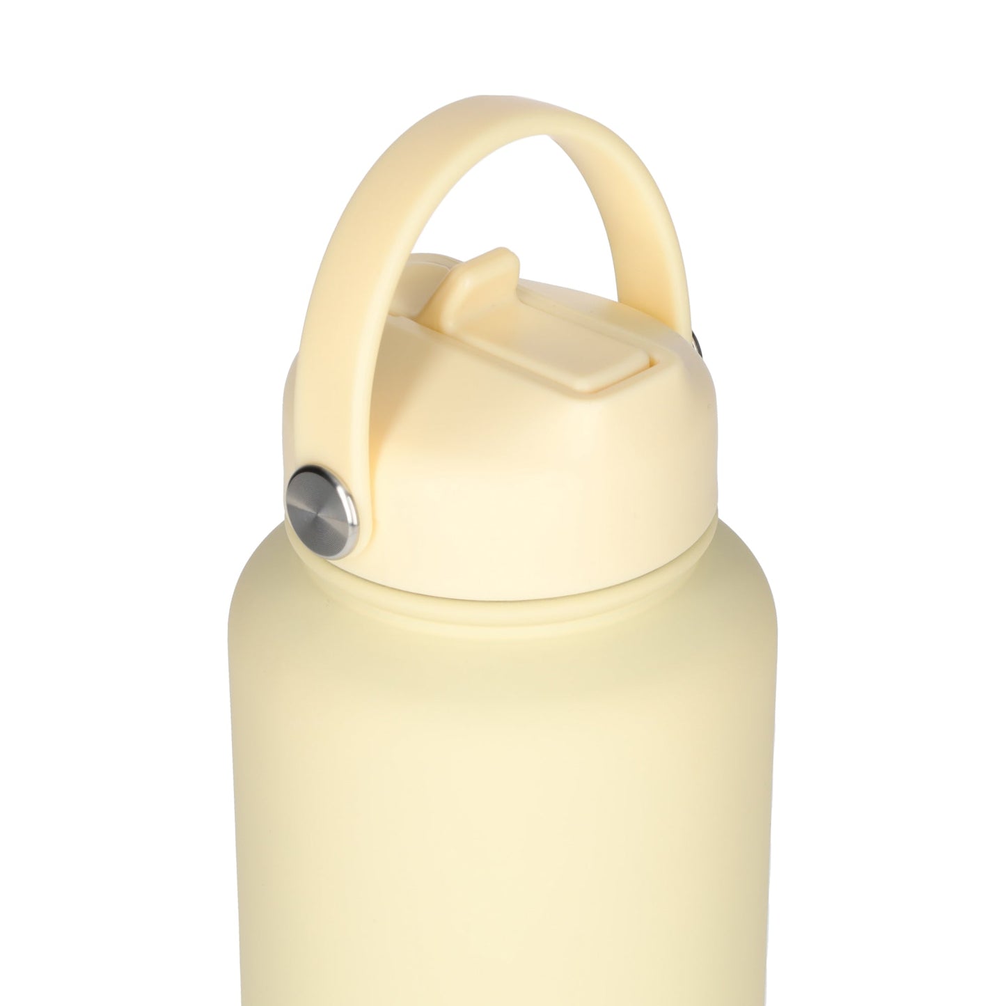 Thermos waterfles 1 liter - Isolerende Waterfles met Draaibare Drinktuit - Cream White