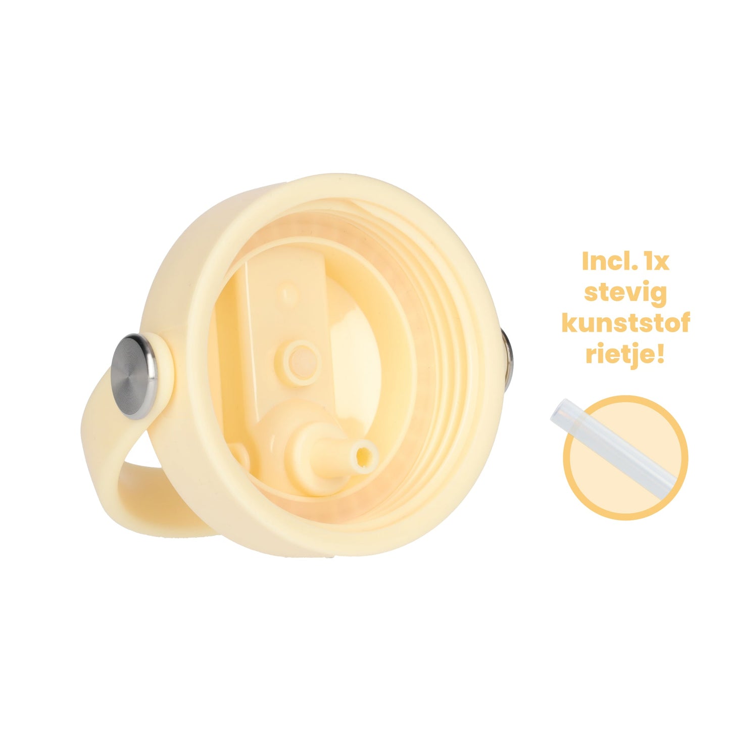 Thermos waterfles 1 liter - Isolerende Waterfles met Draaibare Drinktuit - Cream White