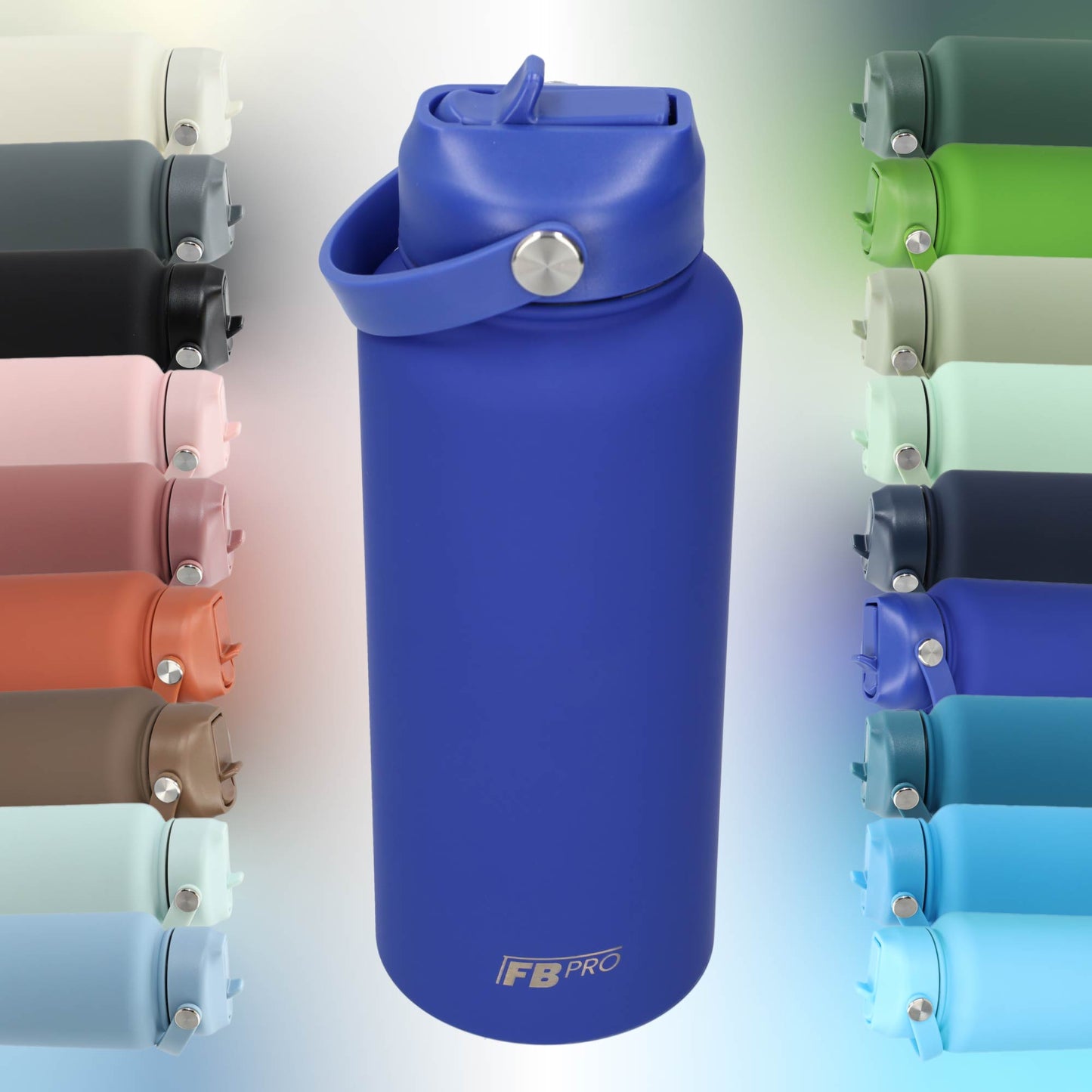 Thermos waterfles 1 liter - Isolerende Waterfles met Draaibare Drinktuit - Sapphire Blue