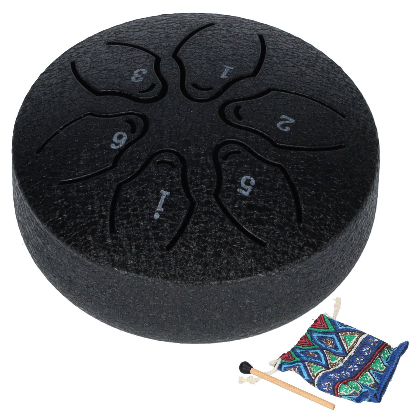 Handpan, Klankschaal, Handpan Drum, Regen Drum - Met Drumstick - Zwart - 3 Inch