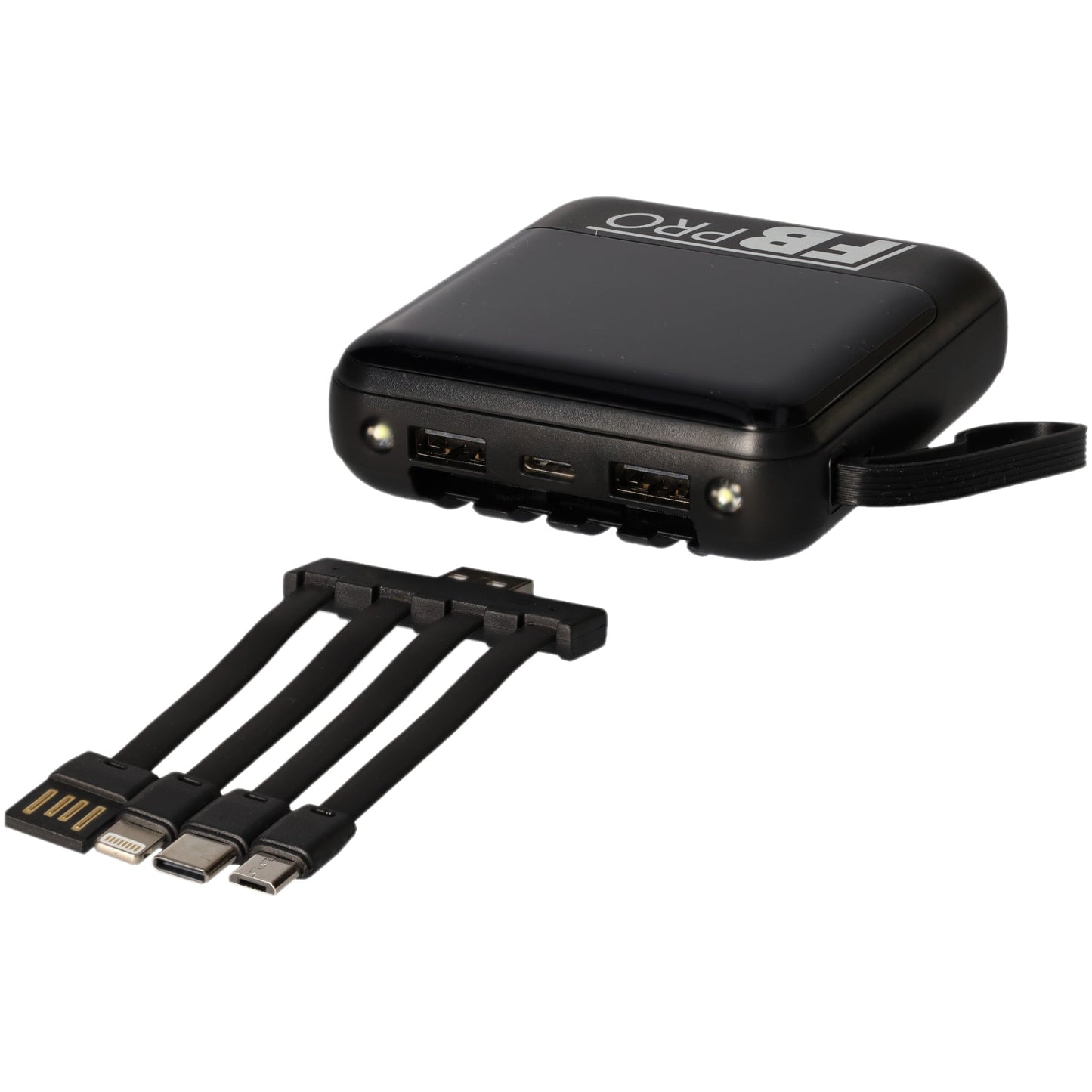 Powerbank - 10000mAh - Oplader - Snel opladen - Alle Oplaad Snoertjes Inbegrepen - Extra Zaklamp - Zwart