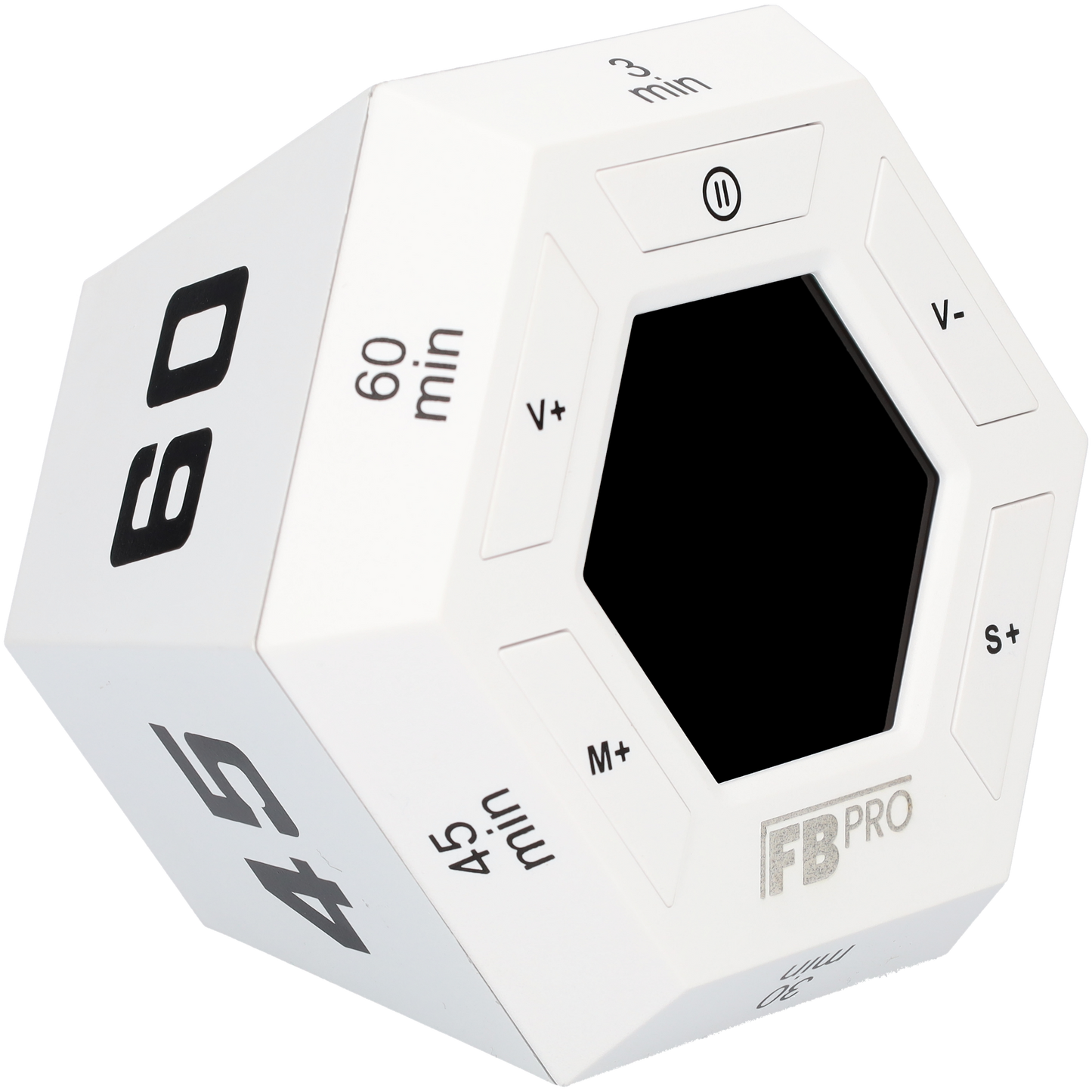 6 Hoekige Digitale Alarmklok - Hexagon Kookwekker - Timer met 6 Standen - Witte Digitale Klok met Magneten