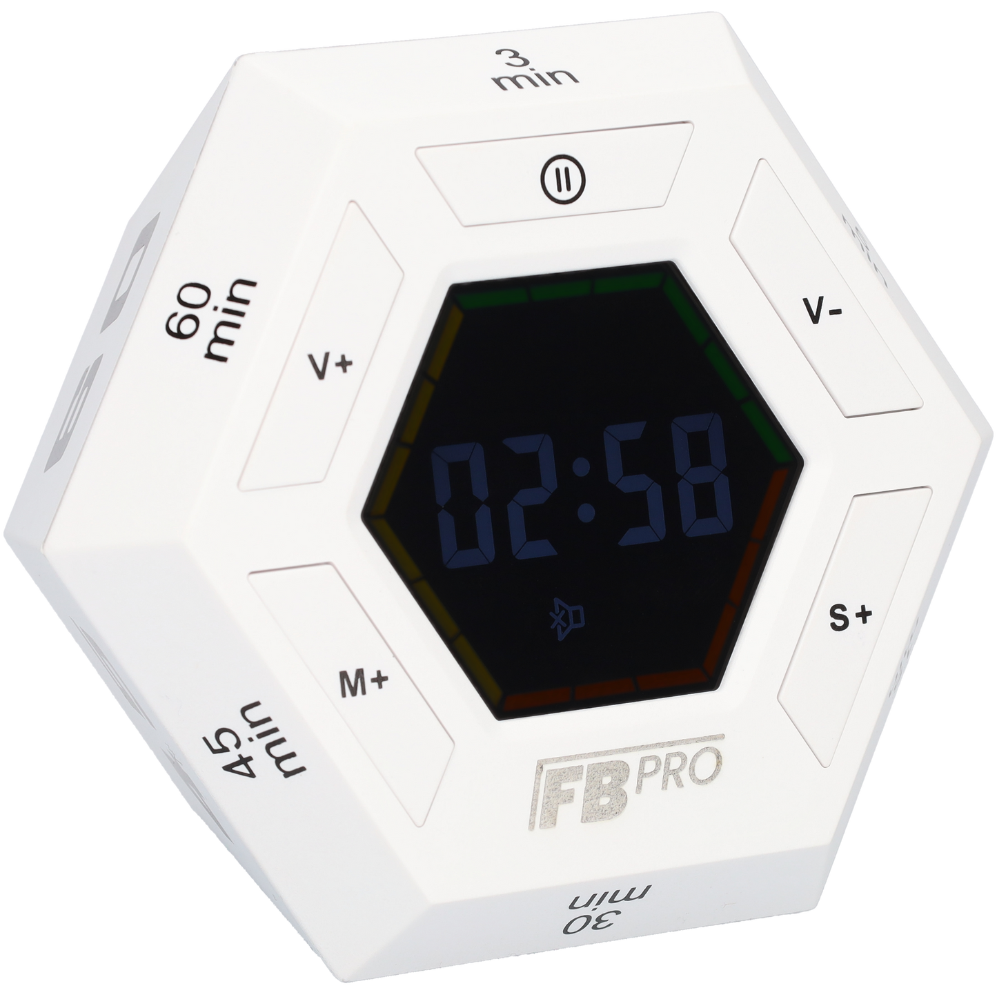 6 Hoekige Digitale Alarmklok - Hexagon Kookwekker - Timer met 6 Standen - Witte Digitale Klok met Magneten