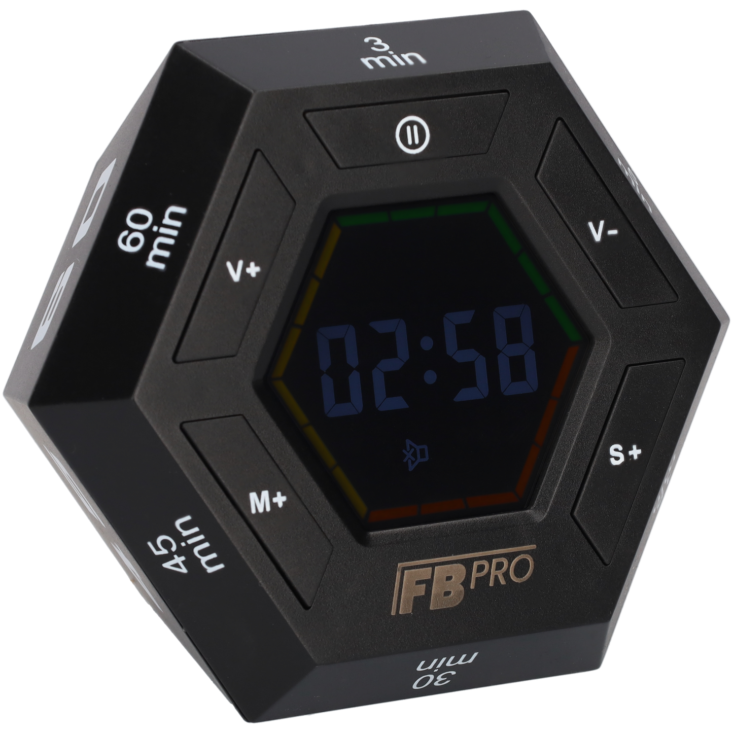 6 Hoekige Digitale Alarmklok - Hexagon Kookwekker - Zwarte Digitale Klok met Magneten