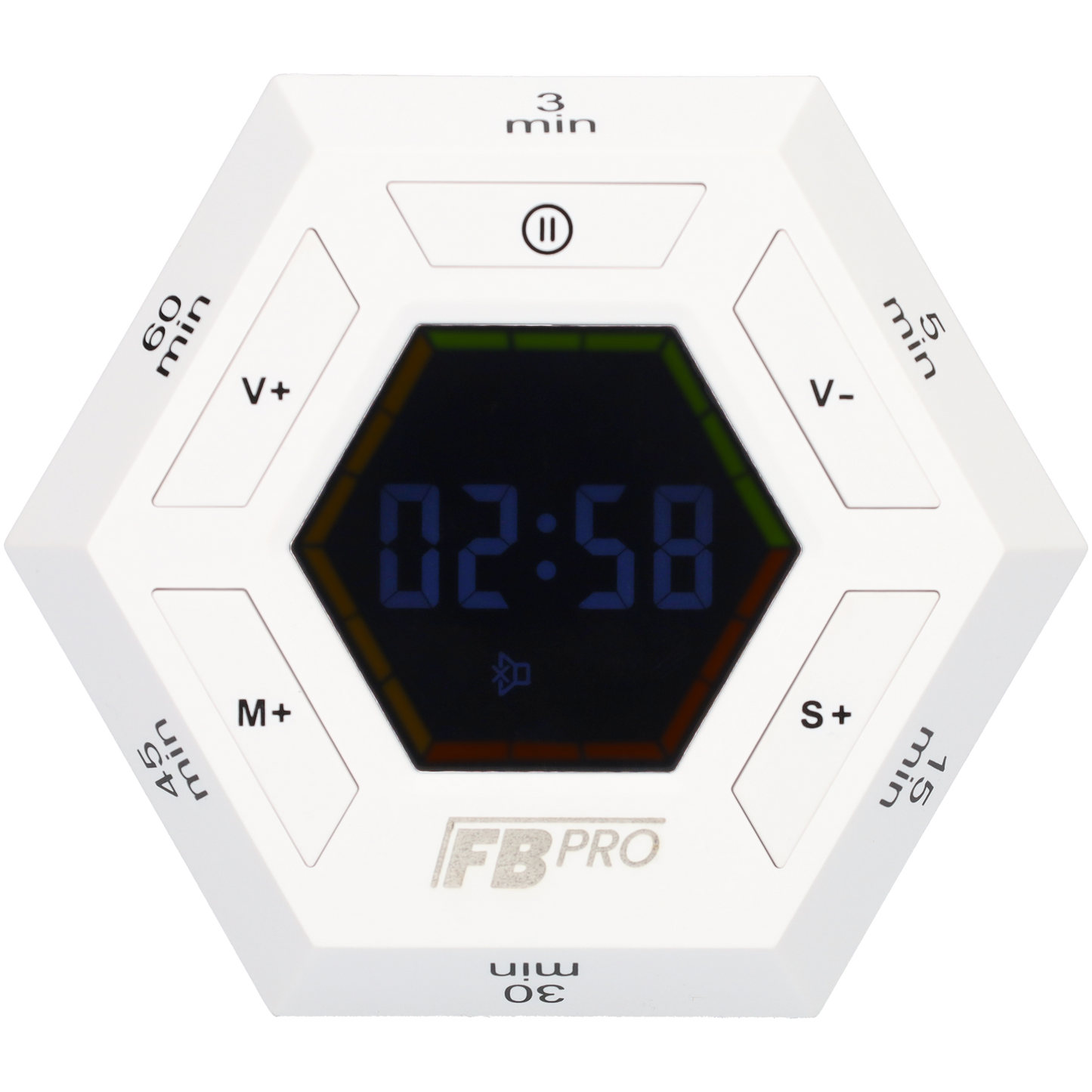 6 Hoekige Digitale Alarmklok - Hexagon Kookwekker - Timer met 6 Standen - Witte Digitale Klok met Magneten
