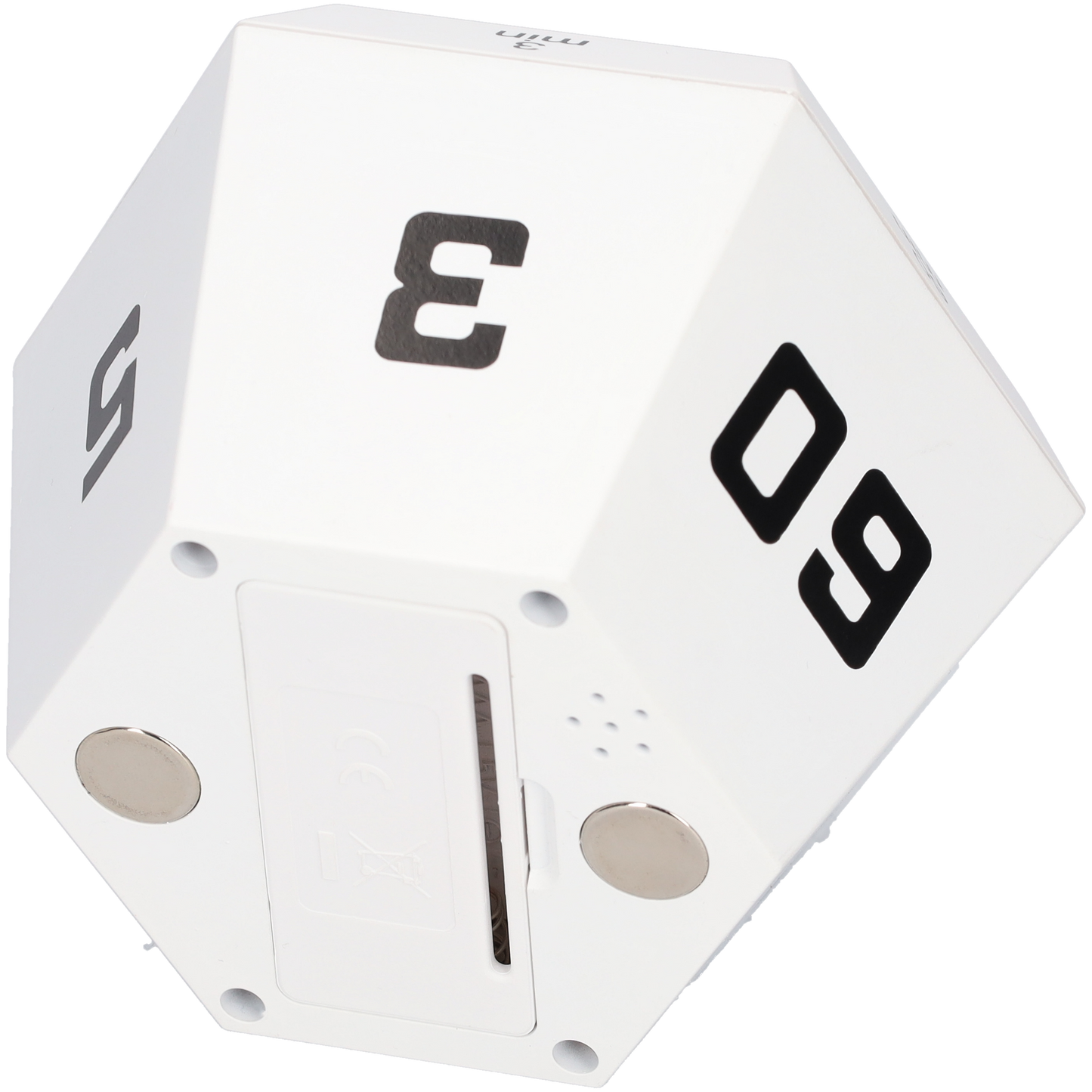 6 Hoekige Digitale Alarmklok - Hexagon Kookwekker - Timer met 6 Standen - Witte Digitale Klok met Magneten