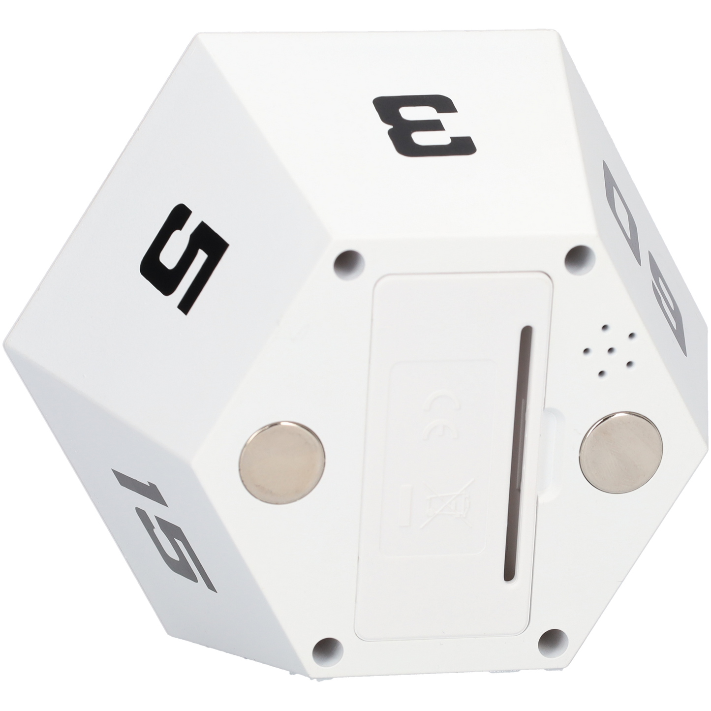 6 Hoekige Digitale Alarmklok - Hexagon Kookwekker - Timer met 6 Standen - Witte Digitale Klok met Magneten