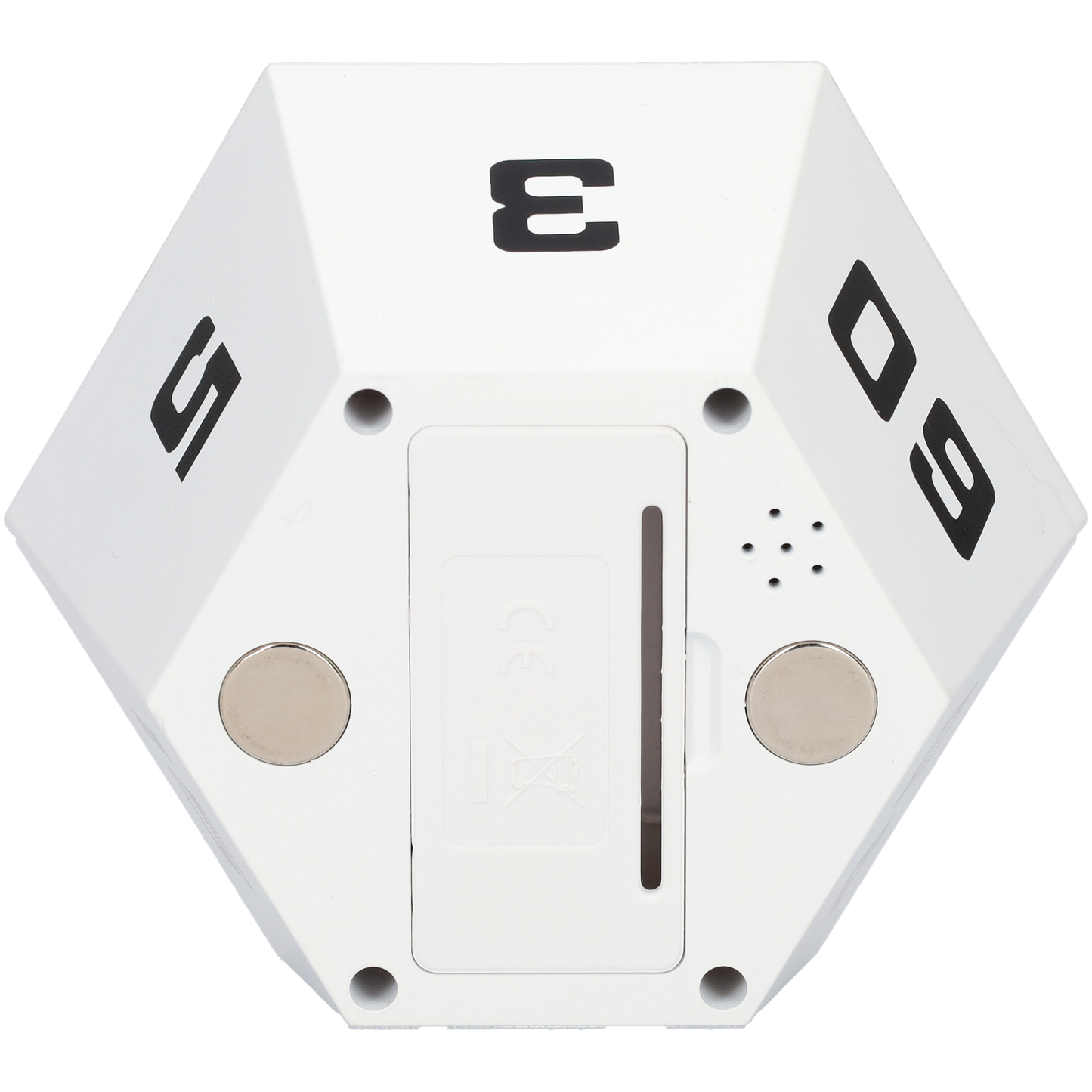 6 Hoekige Digitale Alarmklok - Hexagon Kookwekker - Timer met 6 Standen - Witte Digitale Klok met Magneten