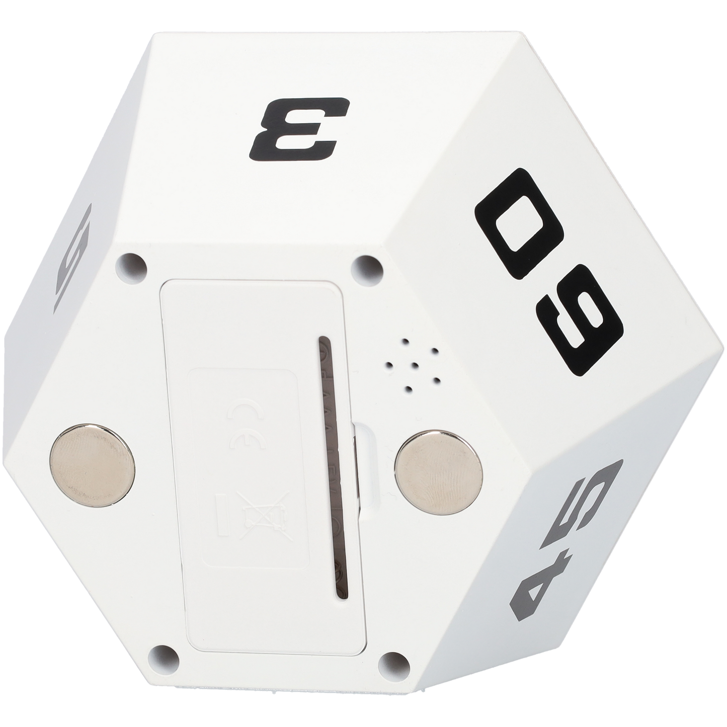 6 Hoekige Digitale Alarmklok - Hexagon Kookwekker - Timer met 6 Standen - Witte Digitale Klok met Magneten