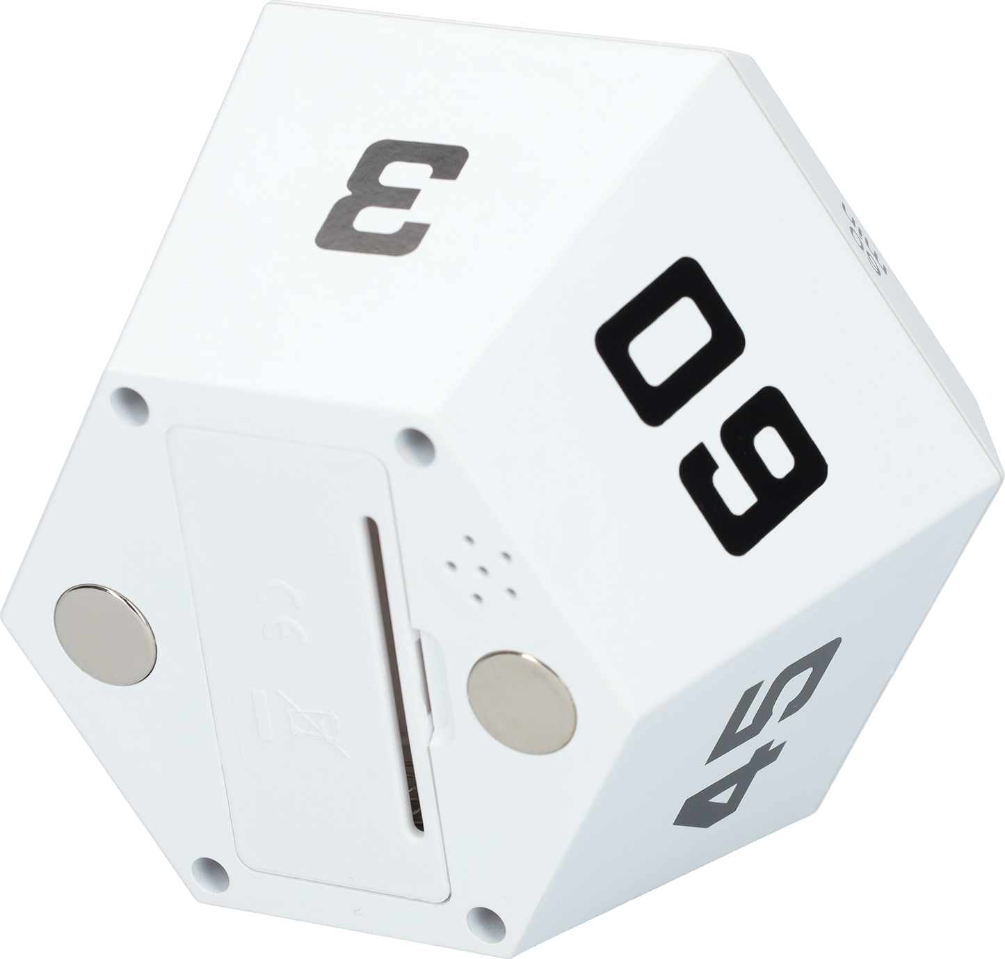 6 Hoekige Digitale Alarmklok - Hexagon Kookwekker - Timer met 6 Standen - Witte Digitale Klok met Magneten