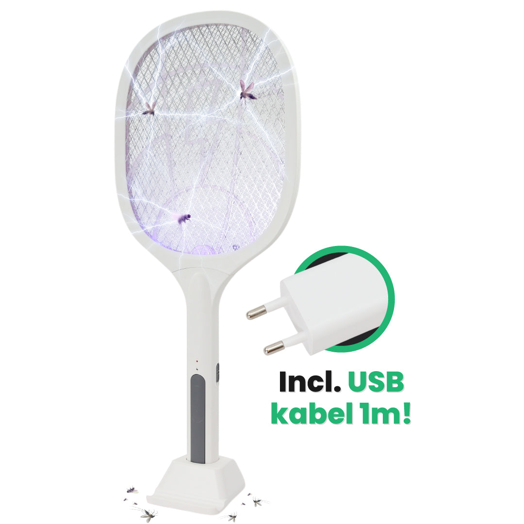 FB158 - Elektrische Vliegenmepper - Oplaadbaar - Wit - 2000V