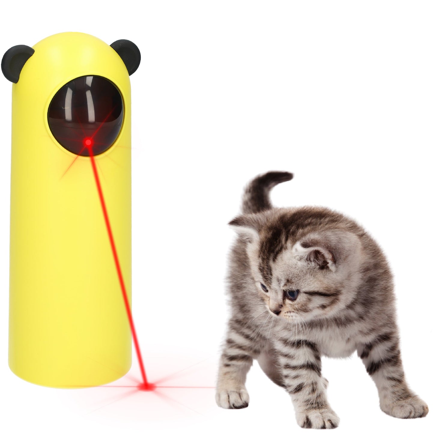 Laser kat kattenspeelgoed - Katten speelgoed met laser - Incl. 4 AA batterijen! - Geel