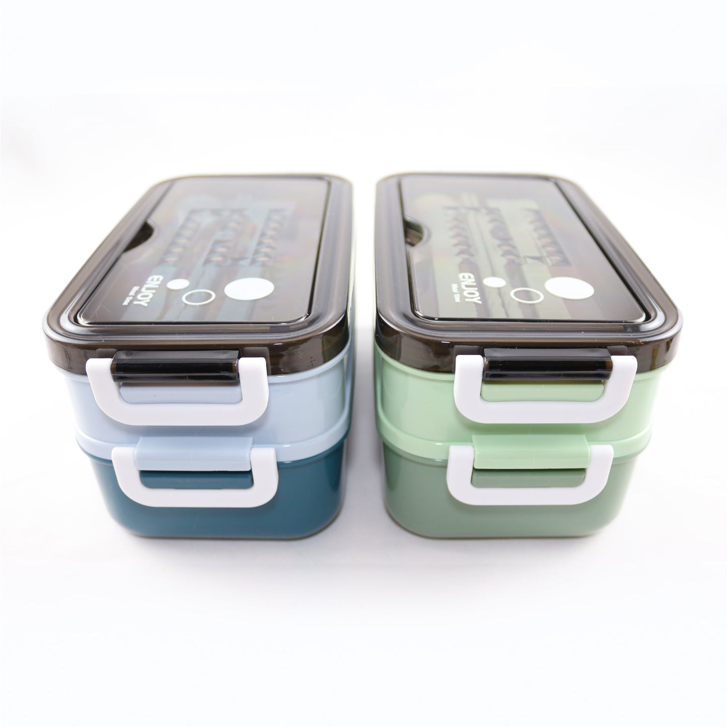 Lunchbox met soepkom Blauw en Groen - Luxe bentobox - luchtdicht en lekvrij - BPA vrij!