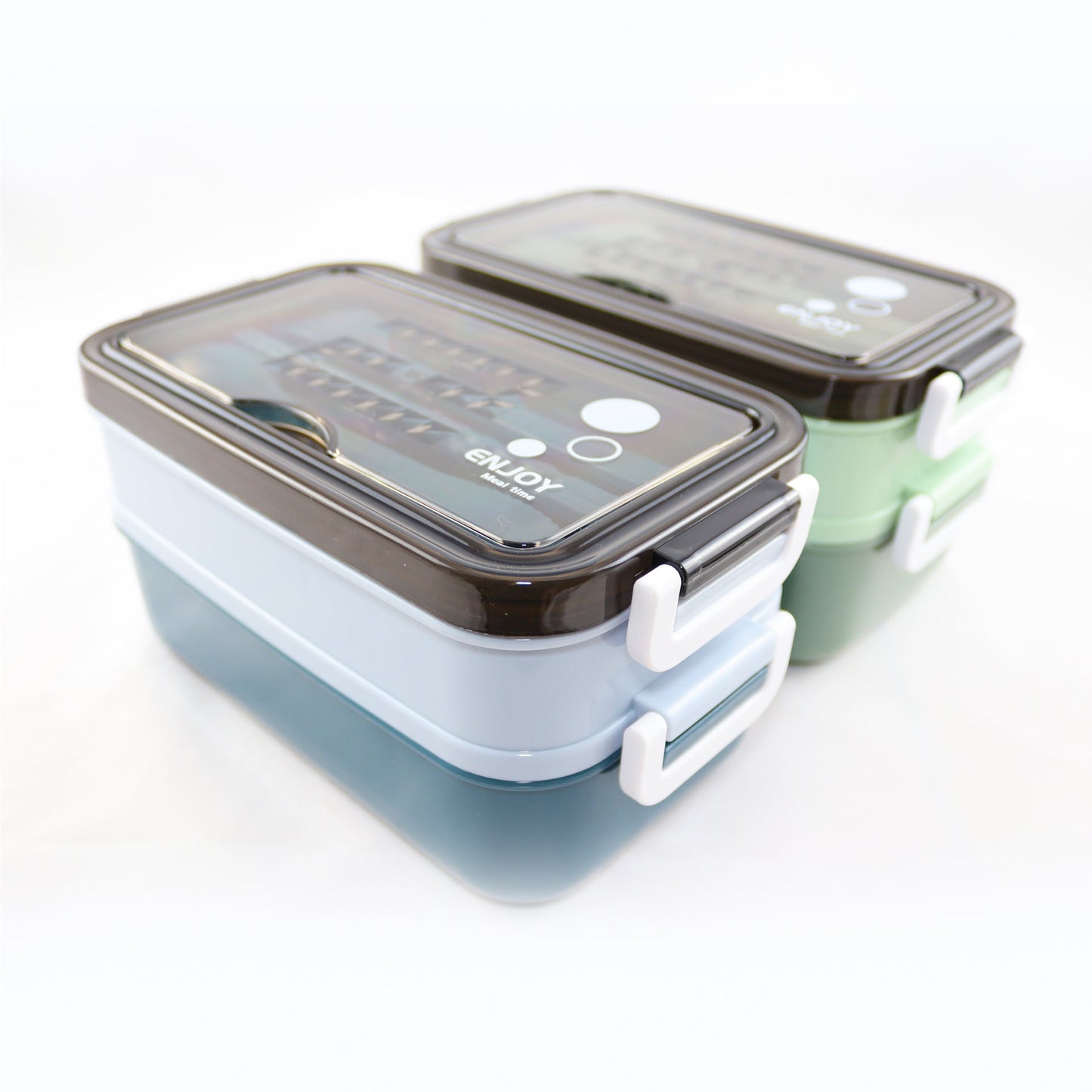 Lunchbox met soepkom Blauw en Groen - Luxe bentobox - luchtdicht en lekvrij - BPA vrij!