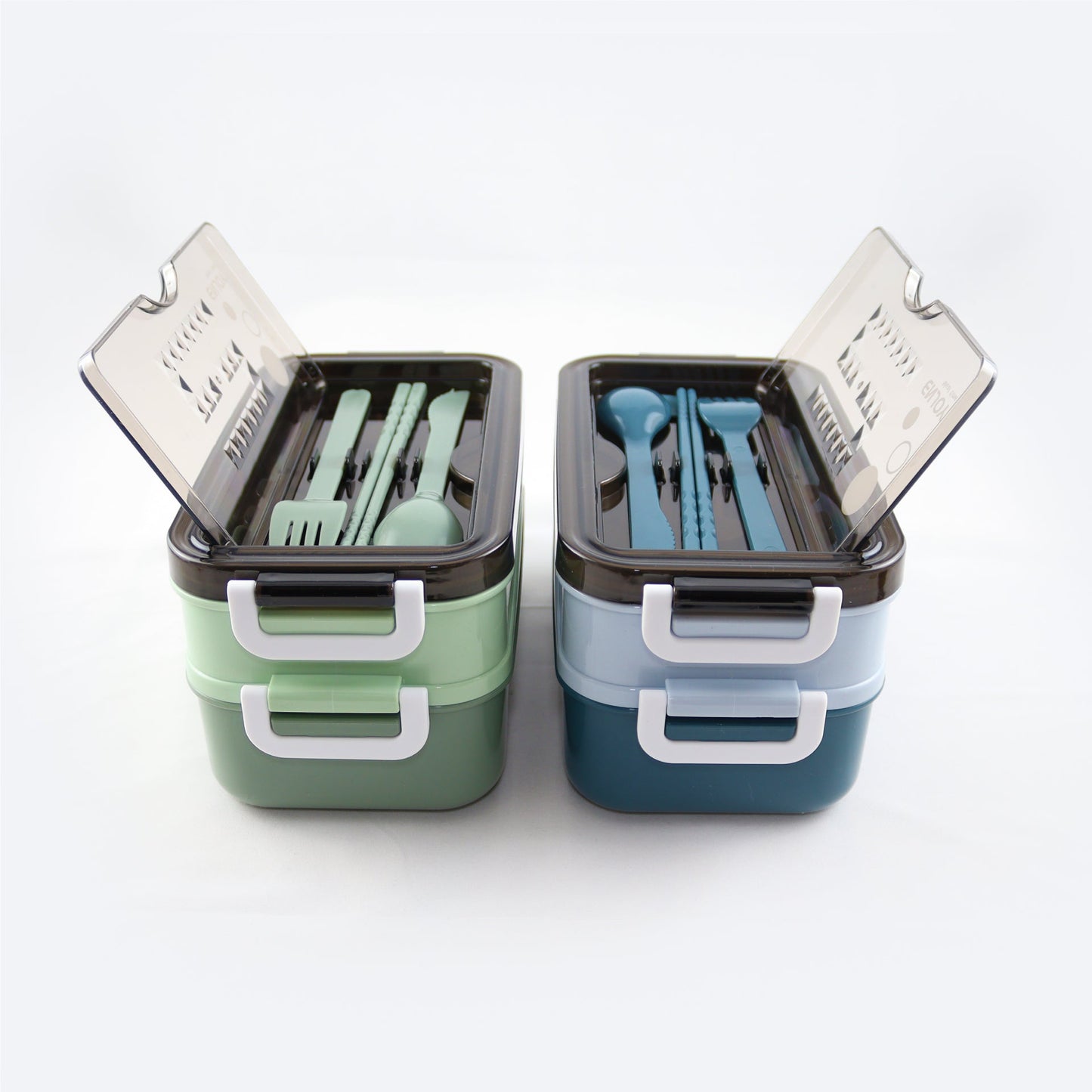 Lunchbox met soepkom Blauw en Groen - Luxe bentobox - luchtdicht en lekvrij - BPA vrij!