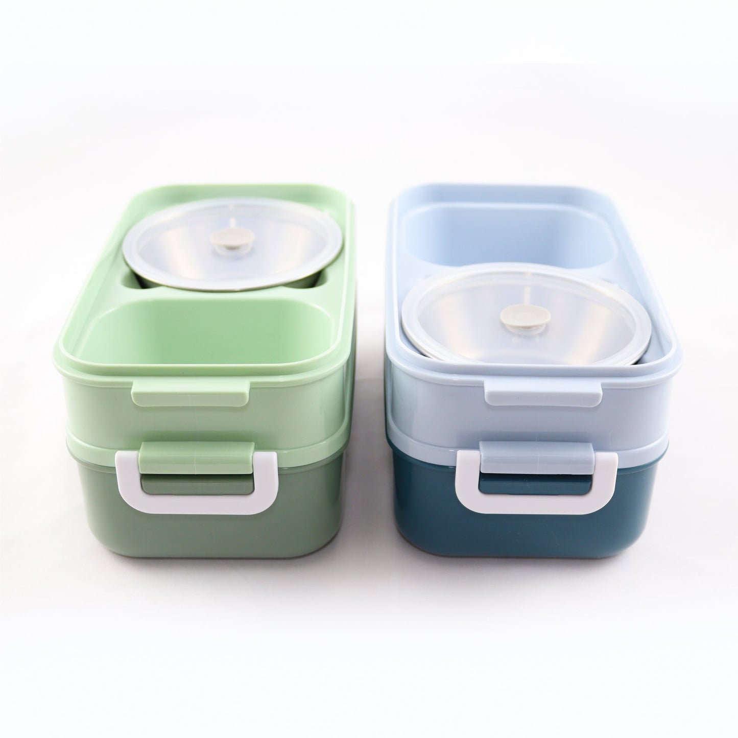 Lunchbox met soepkom Blauw en Groen - Luxe bentobox - luchtdicht en lekvrij - BPA vrij!