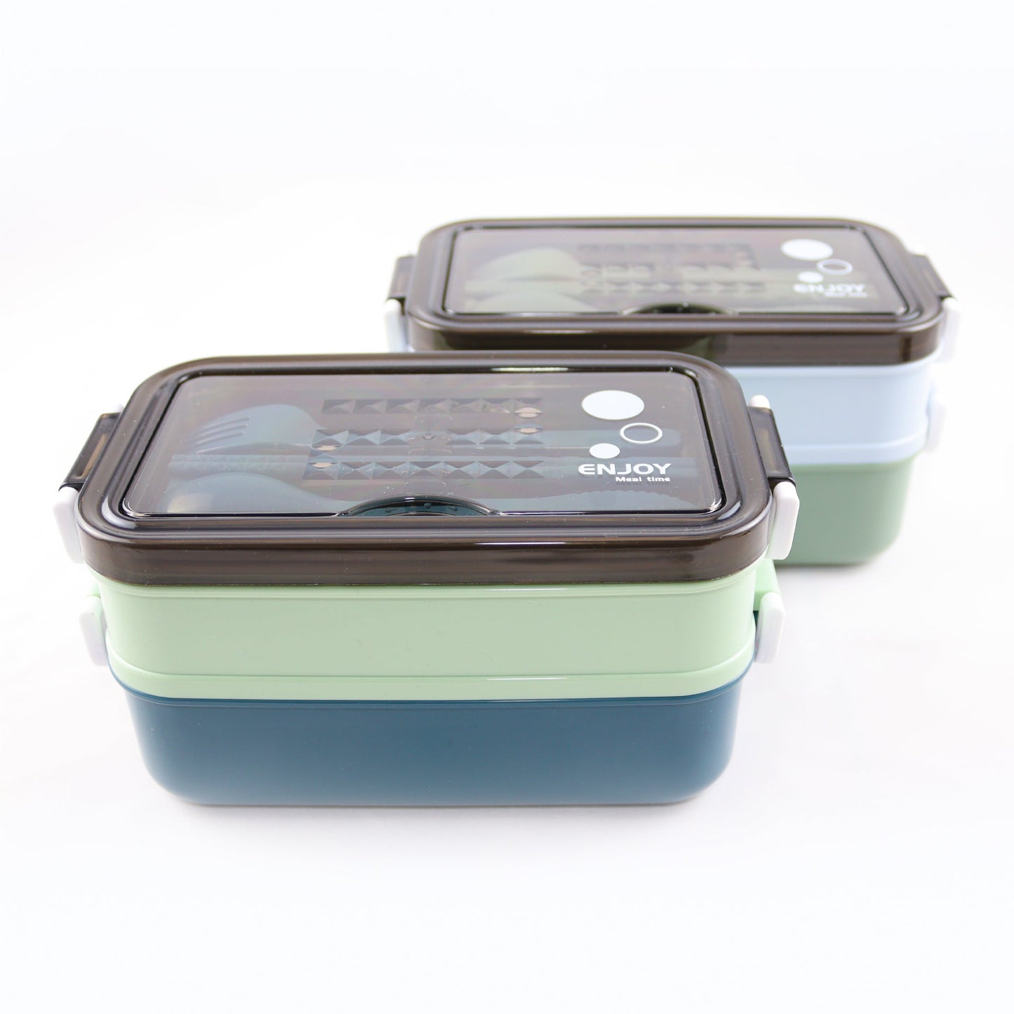 Lunchbox met soepkom Blauw en Groen - Luxe bentobox - luchtdicht en lekvrij - BPA vrij!