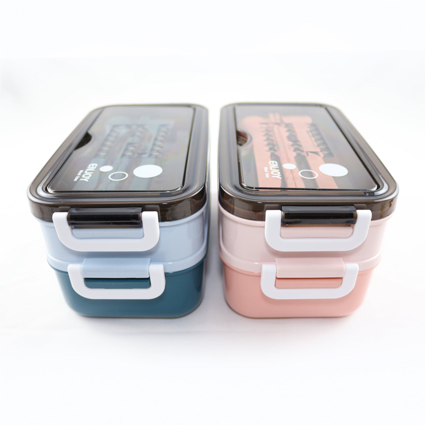 Lunchbox met soepkom Blauw en Roze - Luxe bentobox - luchtdicht en lekvrij - BPA vrij!