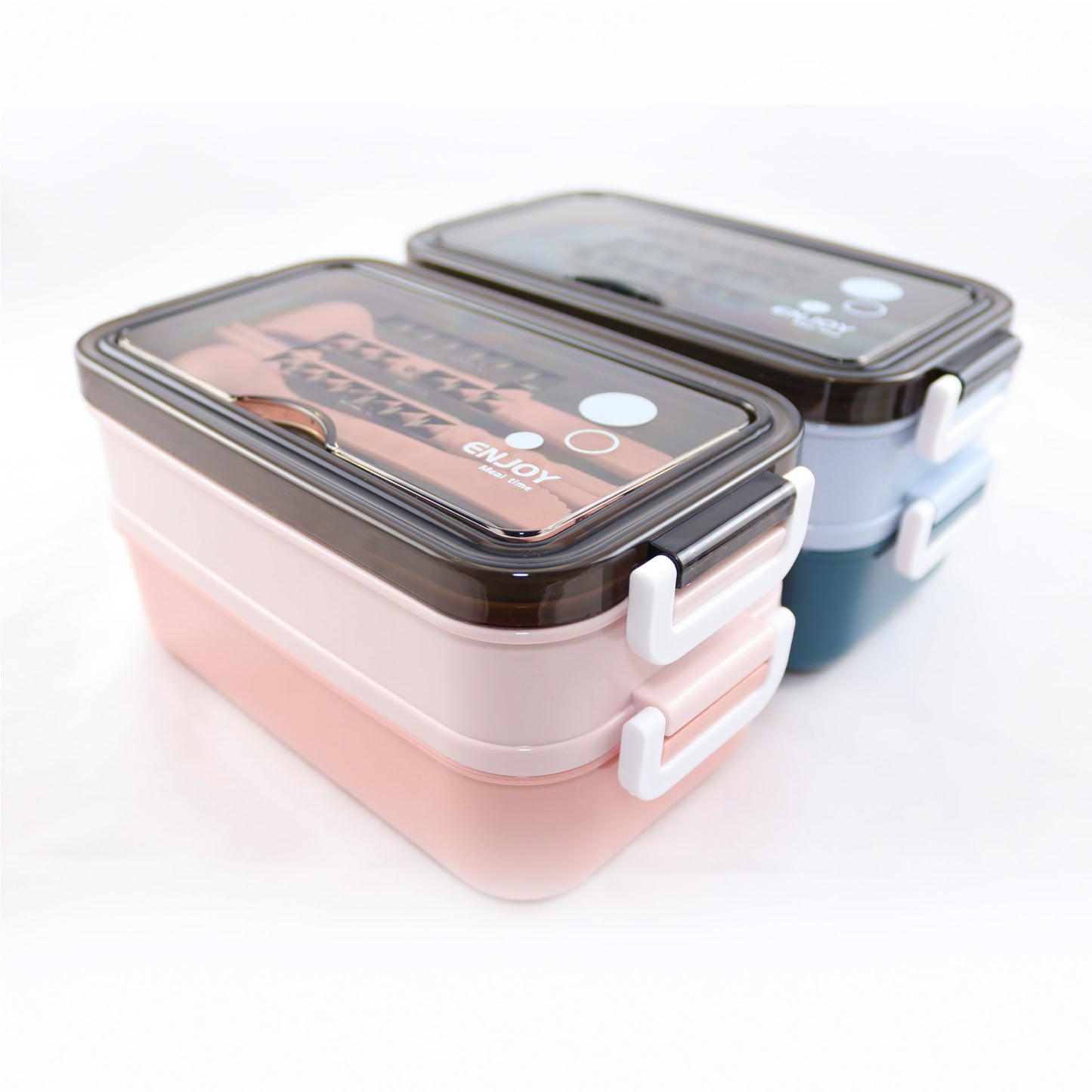 Lunchbox met soepkom Blauw en Roze - Luxe bentobox - luchtdicht en lekvrij - BPA vrij!