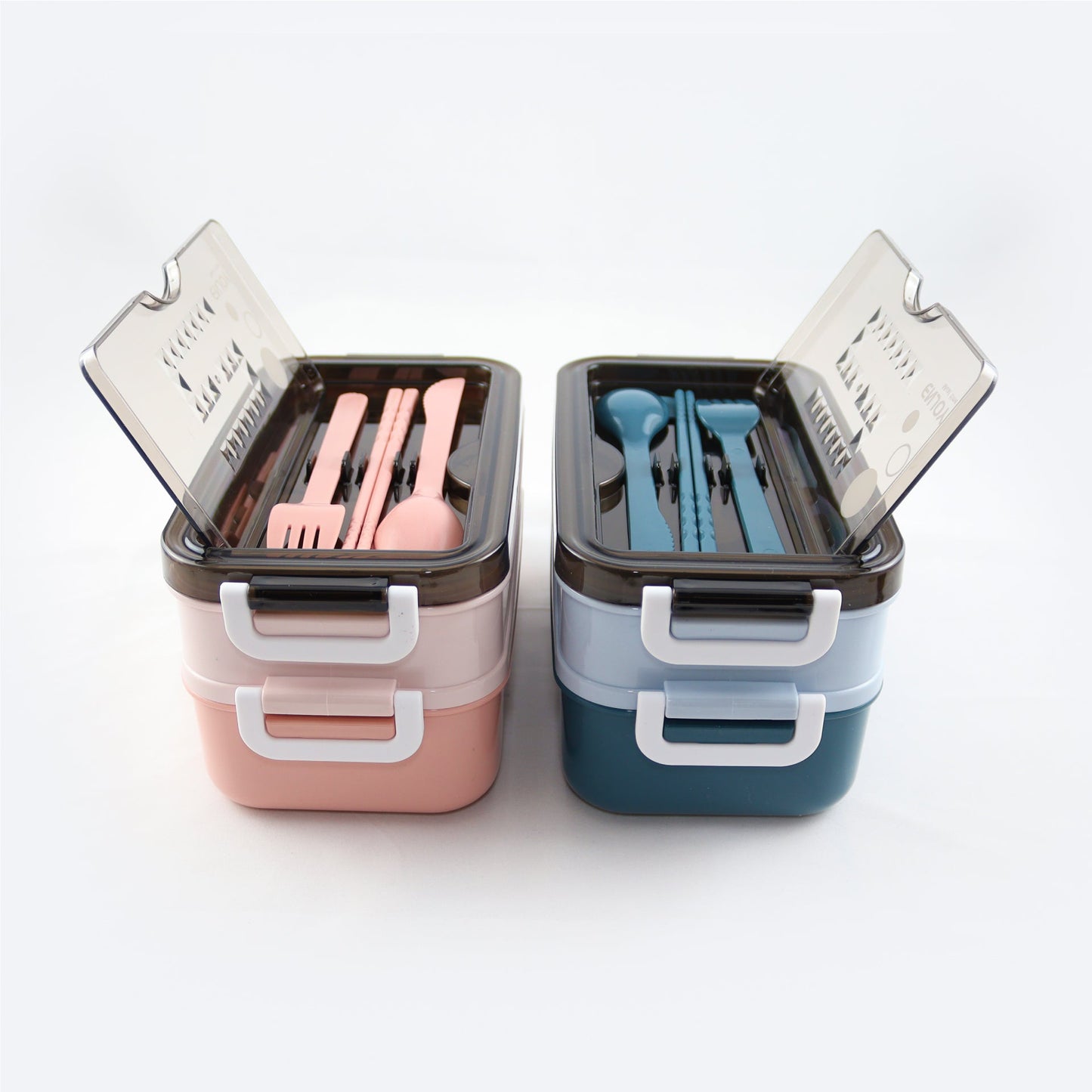 Lunchbox met soepkom Blauw en Roze - Luxe bentobox - luchtdicht en lekvrij - BPA vrij!