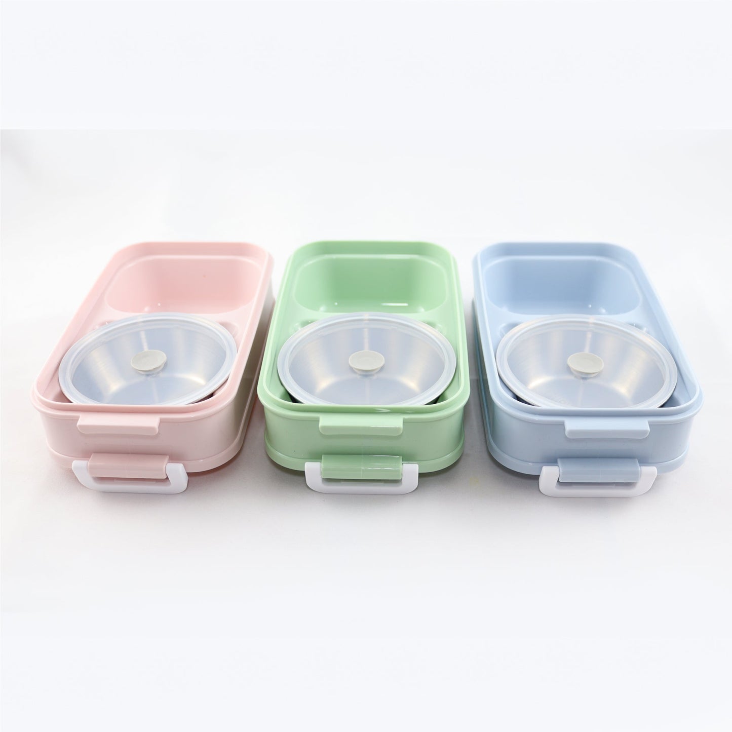Lunchbox met soepkom Blauw, Groen en Roze - Luxe bentobox - luchtdicht en lekvrij - BPA vrij!