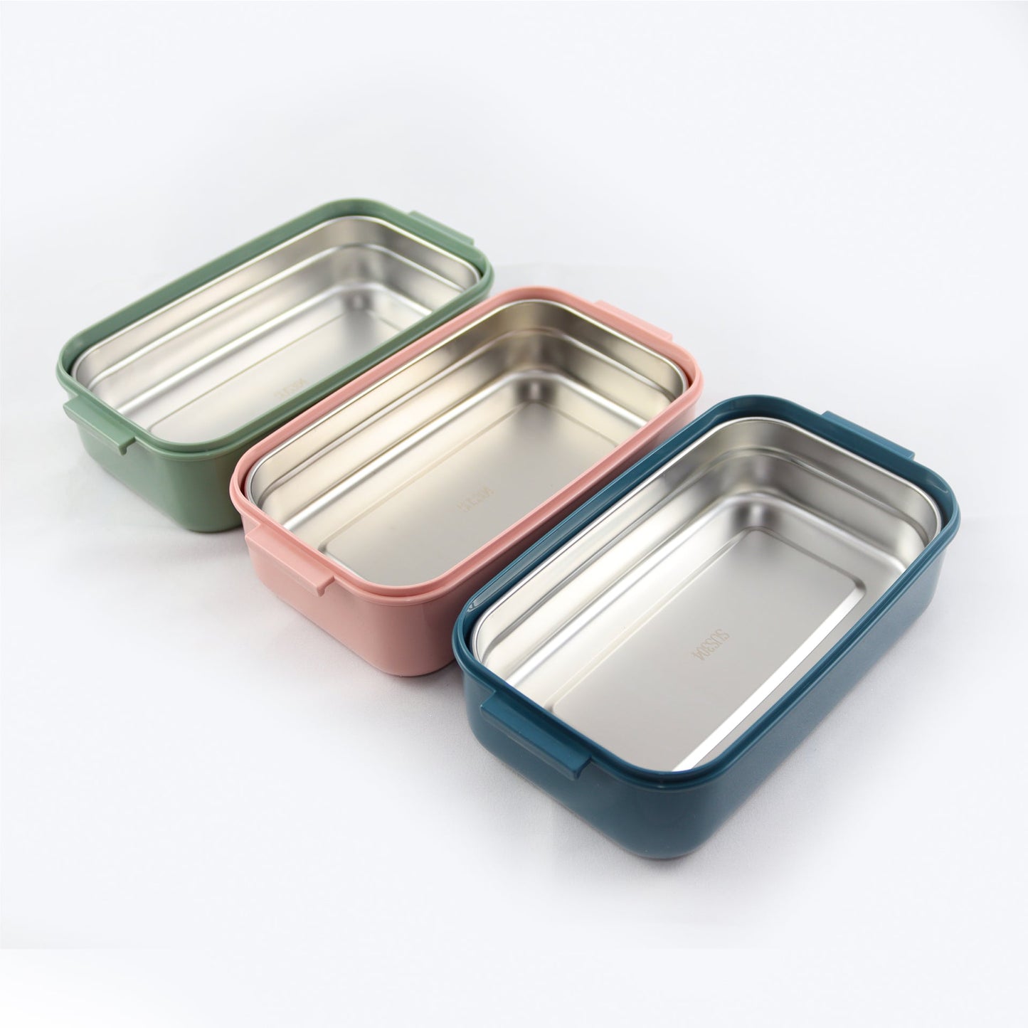 Lunchbox met soepkom Blauw, Groen en Roze - Luxe bentobox - luchtdicht en lekvrij - BPA vrij!