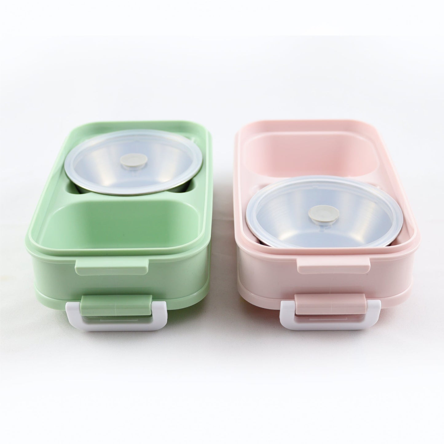 Lunchbox met soepkom Groen en Roze - Luxe bentobox - luchtdicht en lekvrij - BPA vrij!