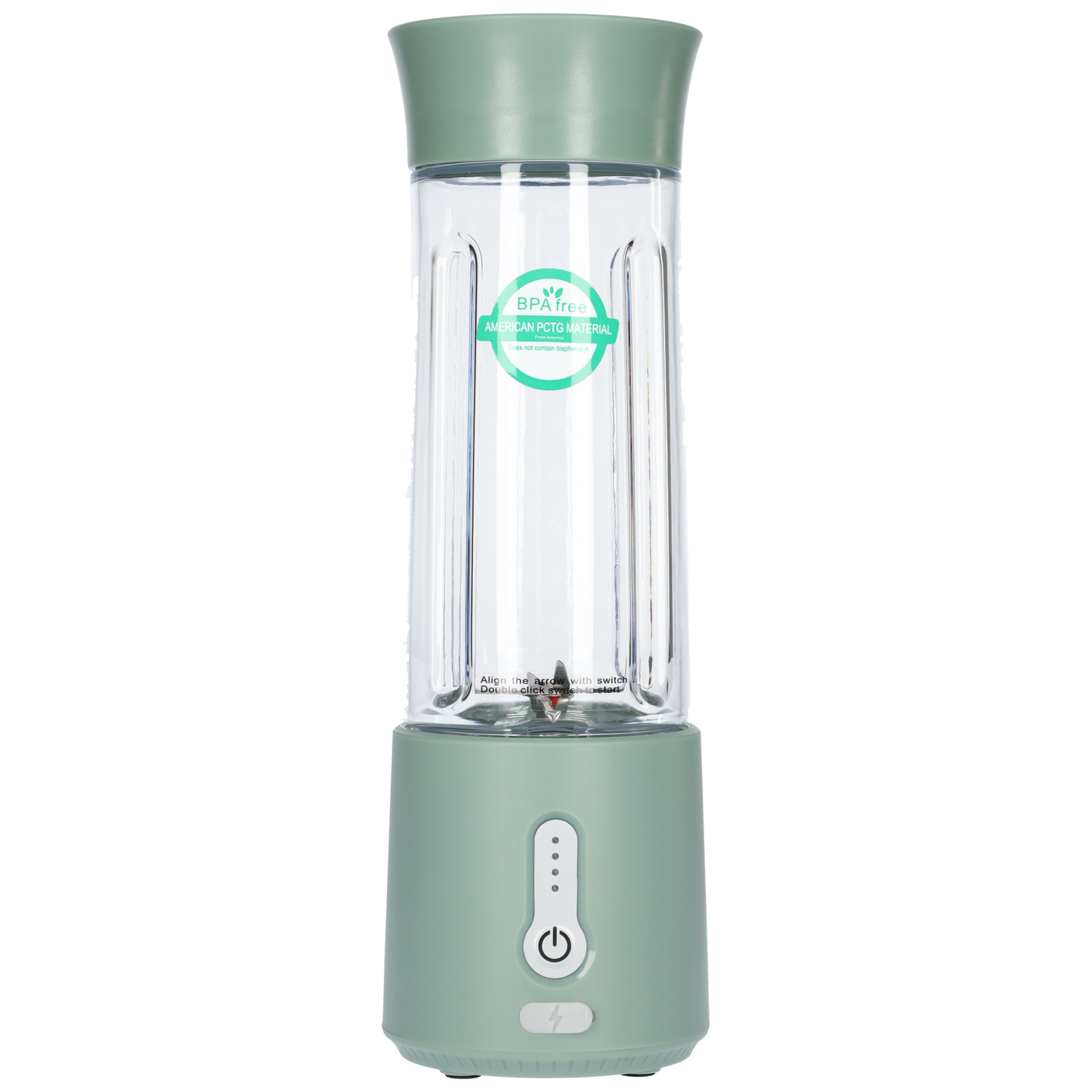 Smoothie Maker Blender To Go - USB-C Oplaadbaar - 500ml - Grijs Groen
