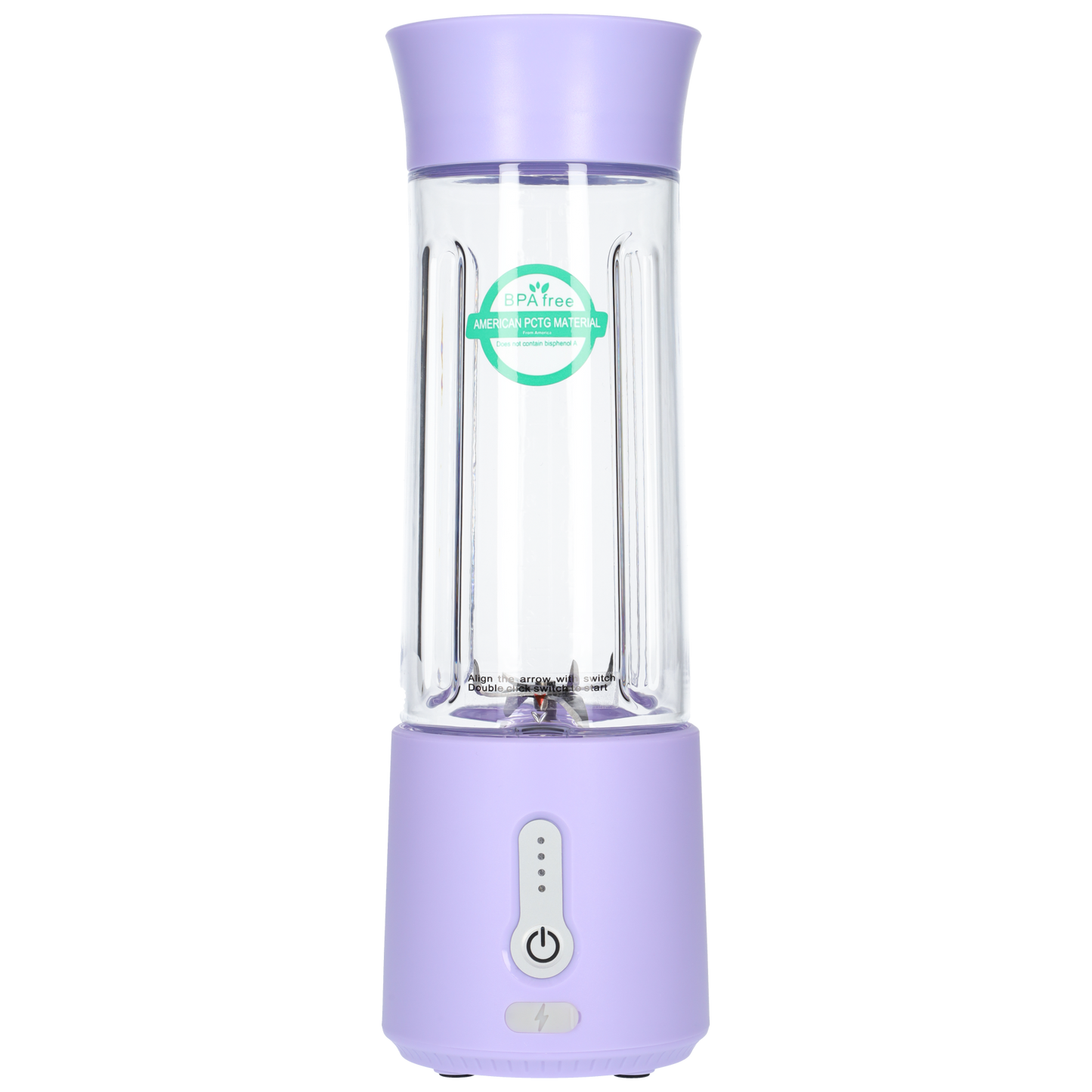 Smoothie Maker Blender To Go - USB-C Oplaadbaar - 500ml - Licht Paars - Lavendel