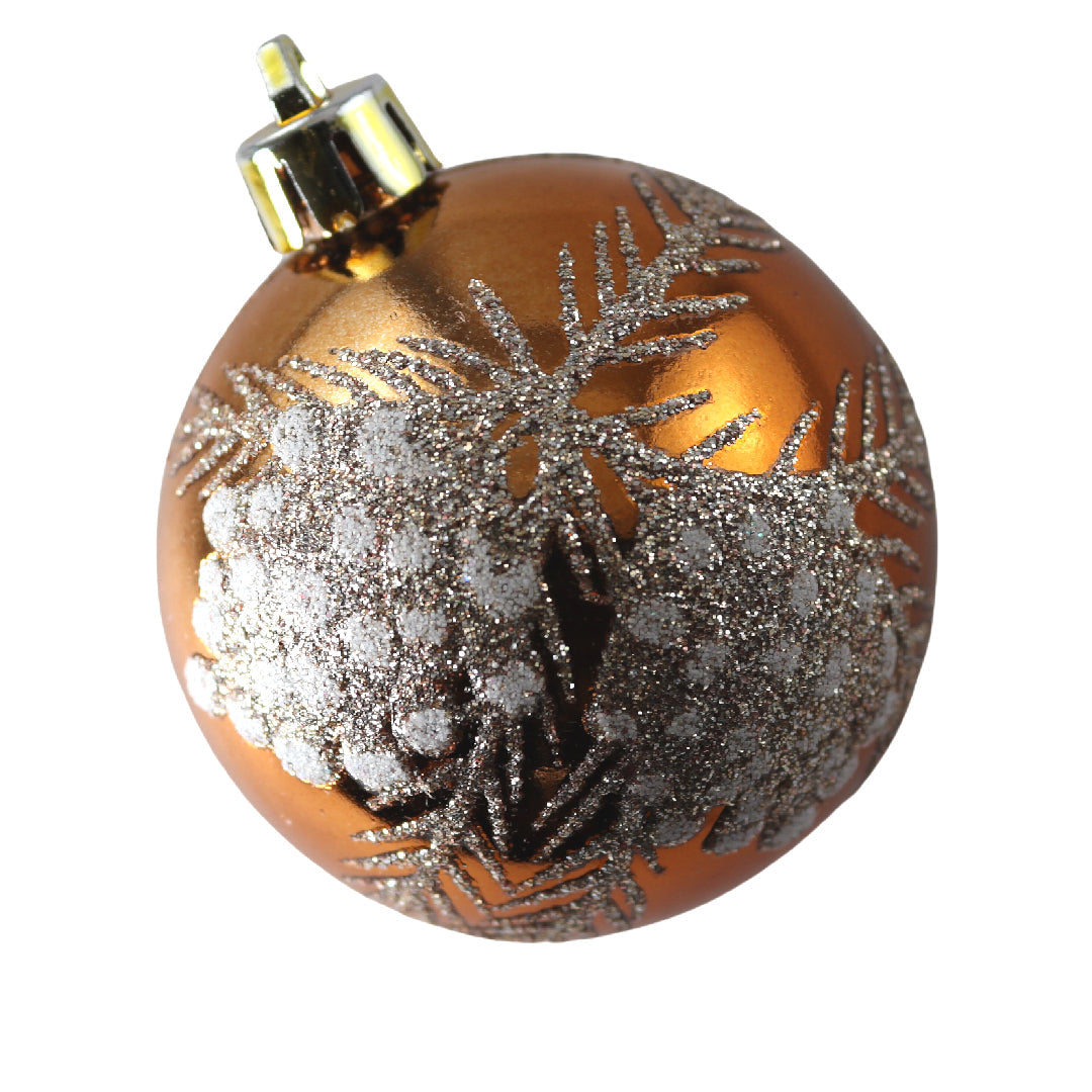 Kerstballen - 9 Delige Set - Kerstversiering - Oranje - Goud - Verschillende Afwerkingen - Kerstboom Kerstballen - Voor in de kerstboom
