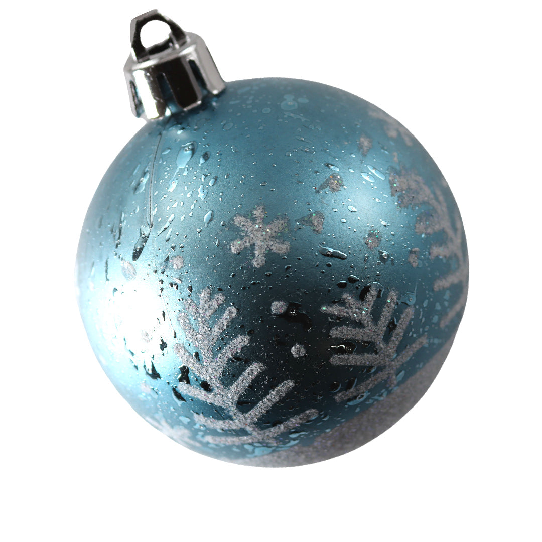 Kerstballen - 9 Delige Set - Kerstversiering - Blauw - Zilver - Verschillende Afwerkingen - Kerstboom Kerstballen - Voor in de kerstboom
