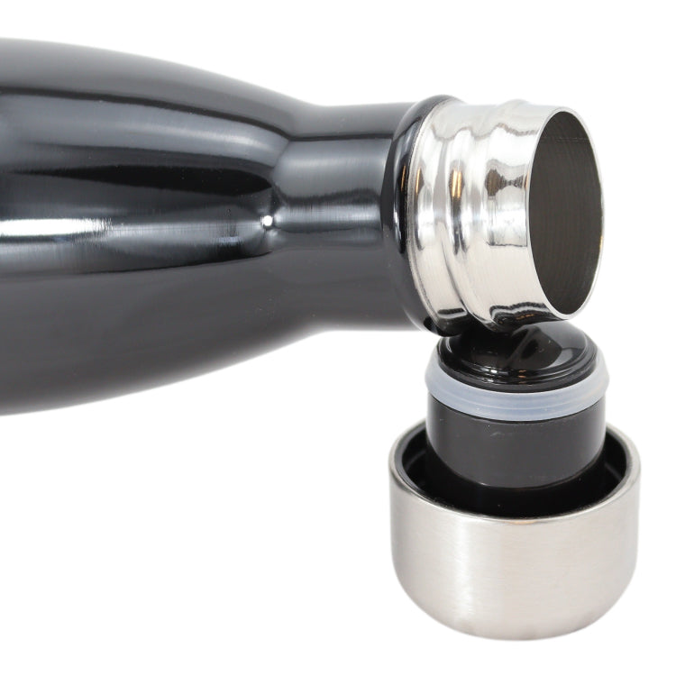 FBFS10, Thermosfles, Drinkfles, Waterfles - 500ml - Gloss Black - Glanzend Zwart