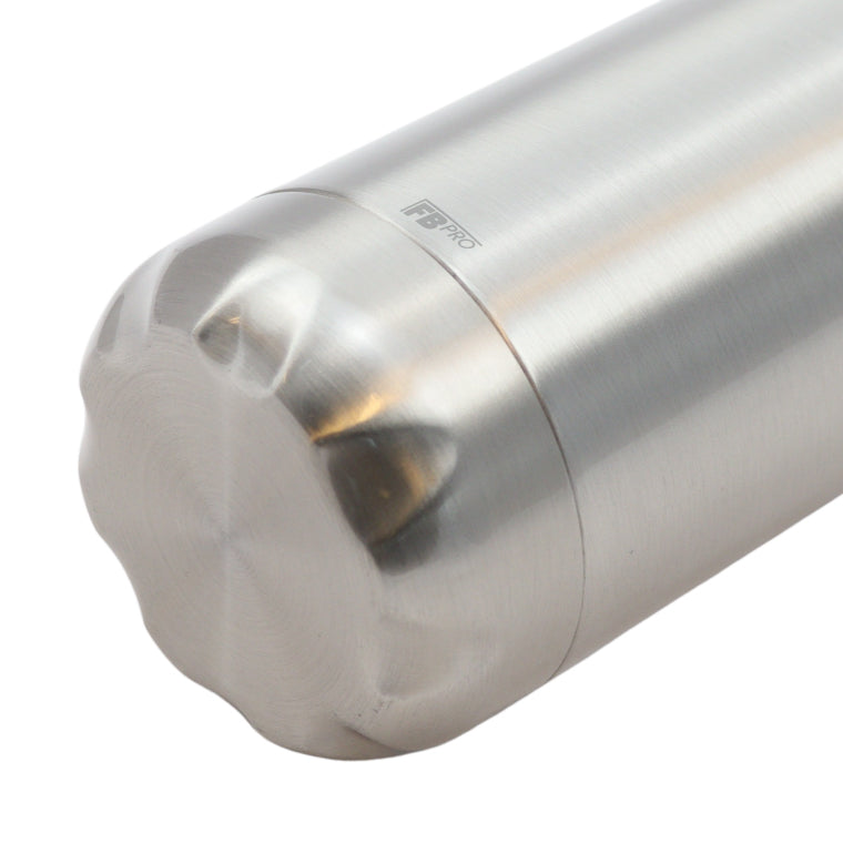 FBFS12, Thermosfles, Drinkfles, Waterfles - Modern & Slank Design - Thermos Fles voor de Warme en Koude Dagen - Dubbelwandig - Robuuste Thermoskan - 500ml - Chrome Grey - Glanzend Metaal