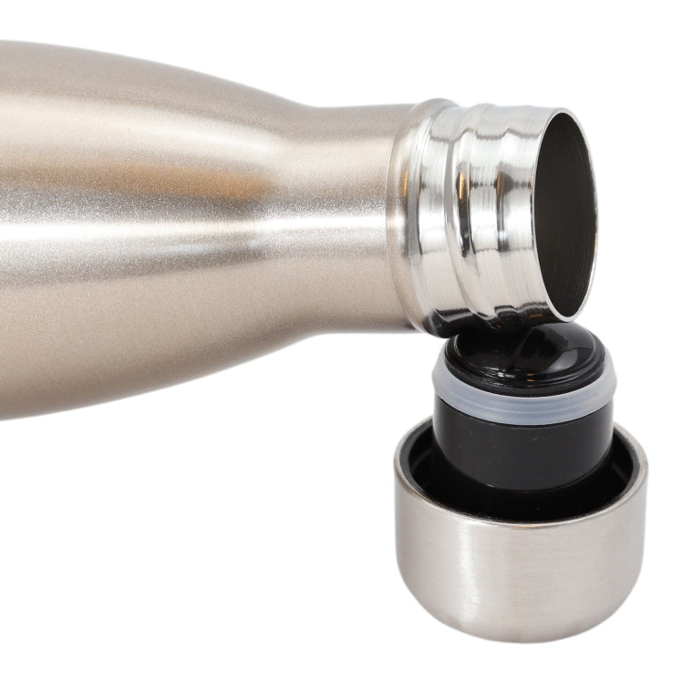 FBFS14, Thermosfles, Drinkfles, Waterfles - 500ml - Sparkly Chrome - Glinsterend Metaal