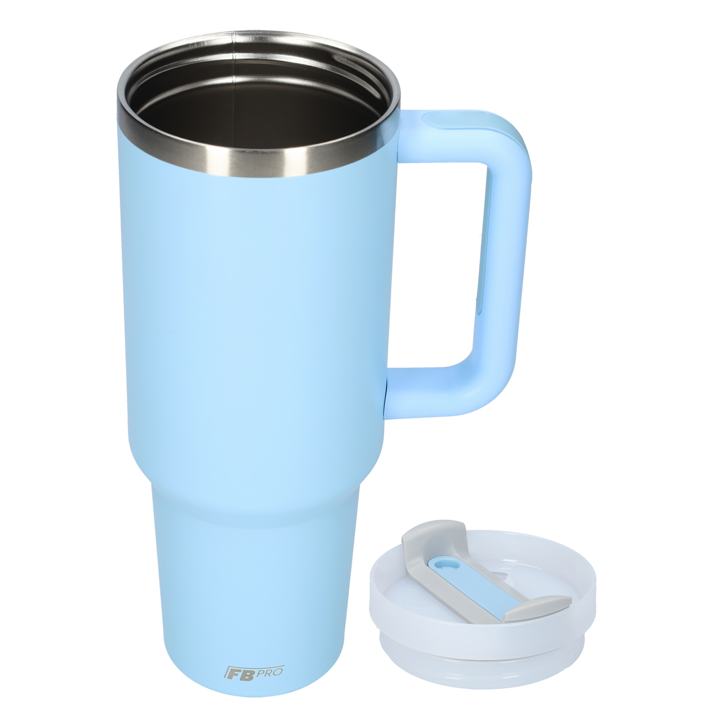 Thermos drinkbeker tumbler 1.2L met handvat en rietje - Thermosbeker - 1200 ML - Baby Blauw