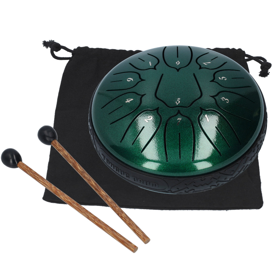 Handpan klankschaal - Medium tongue drum - Regen drum - 15.24 CM / 6 inch diameter - Groen
