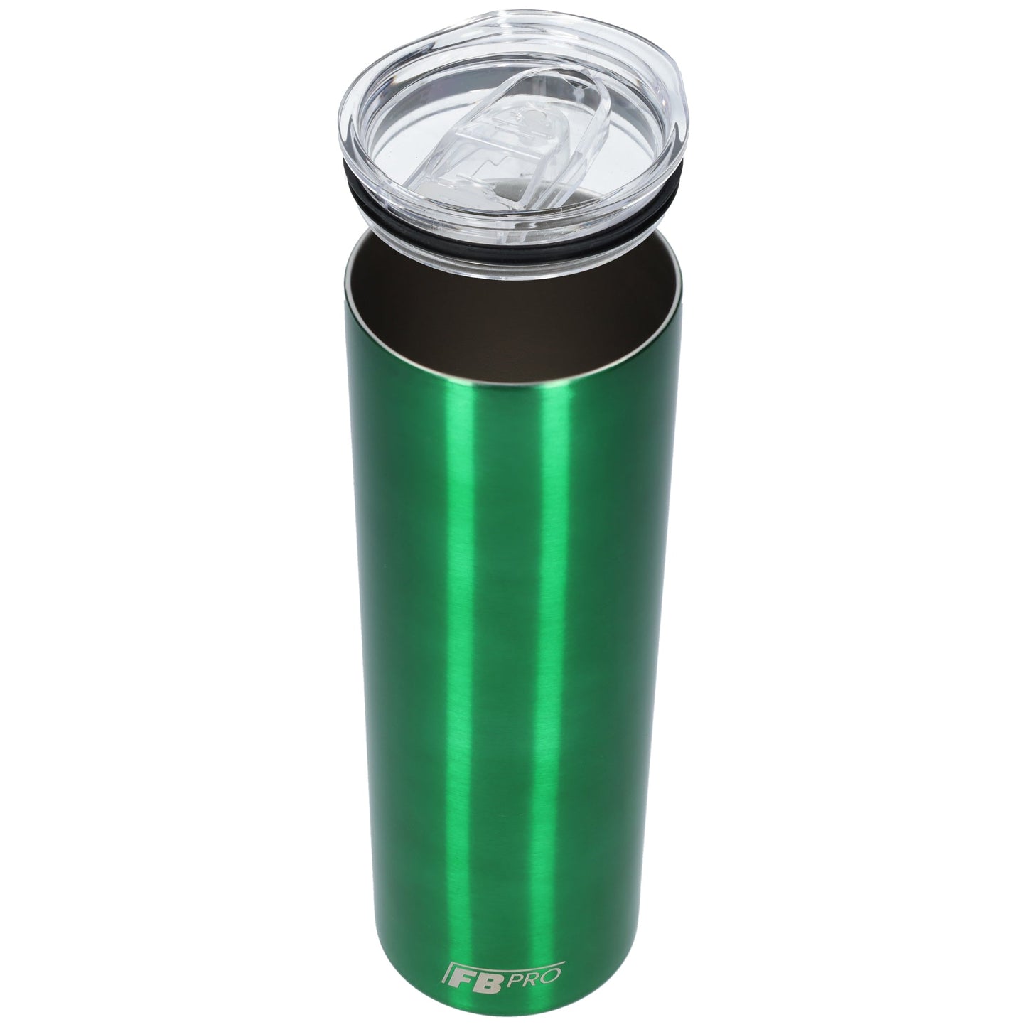 Slanke drinkbeker met rietje - 550 ML - RVS - Groen