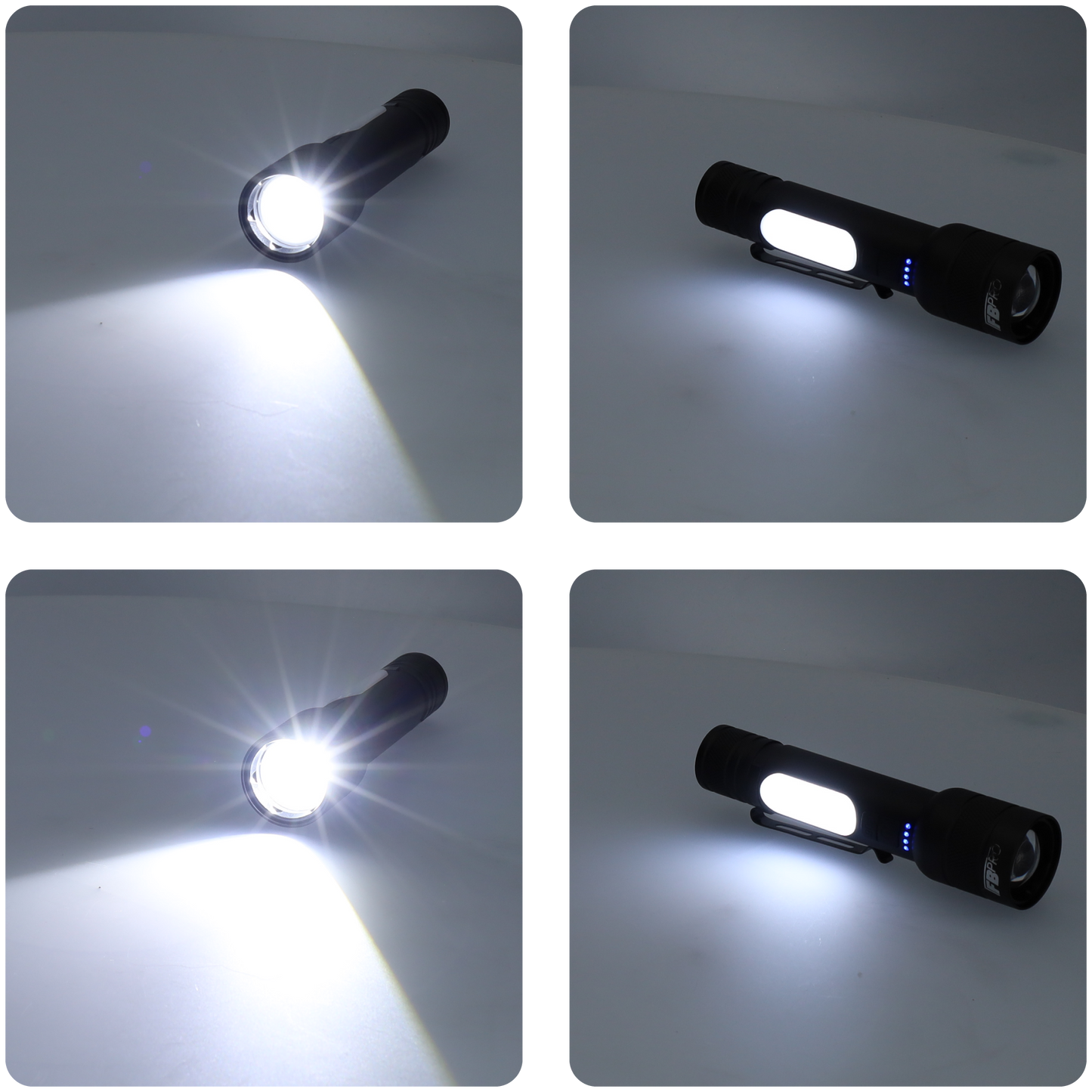 LED Zaklamp - Militaire zaklamp met powerbank - Zwart
