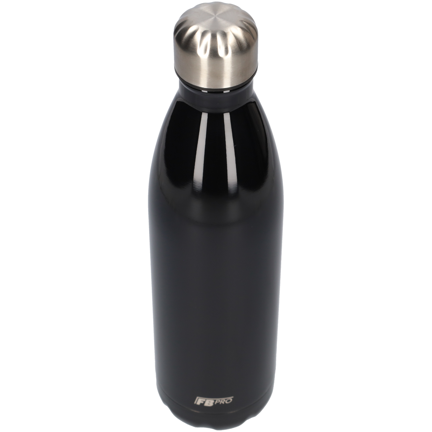 FBFS65, Thermosfles, Drinkfles, Waterfles - Modern & Slank Design - Dubbelwandig - 750ml - Glans Zwart
