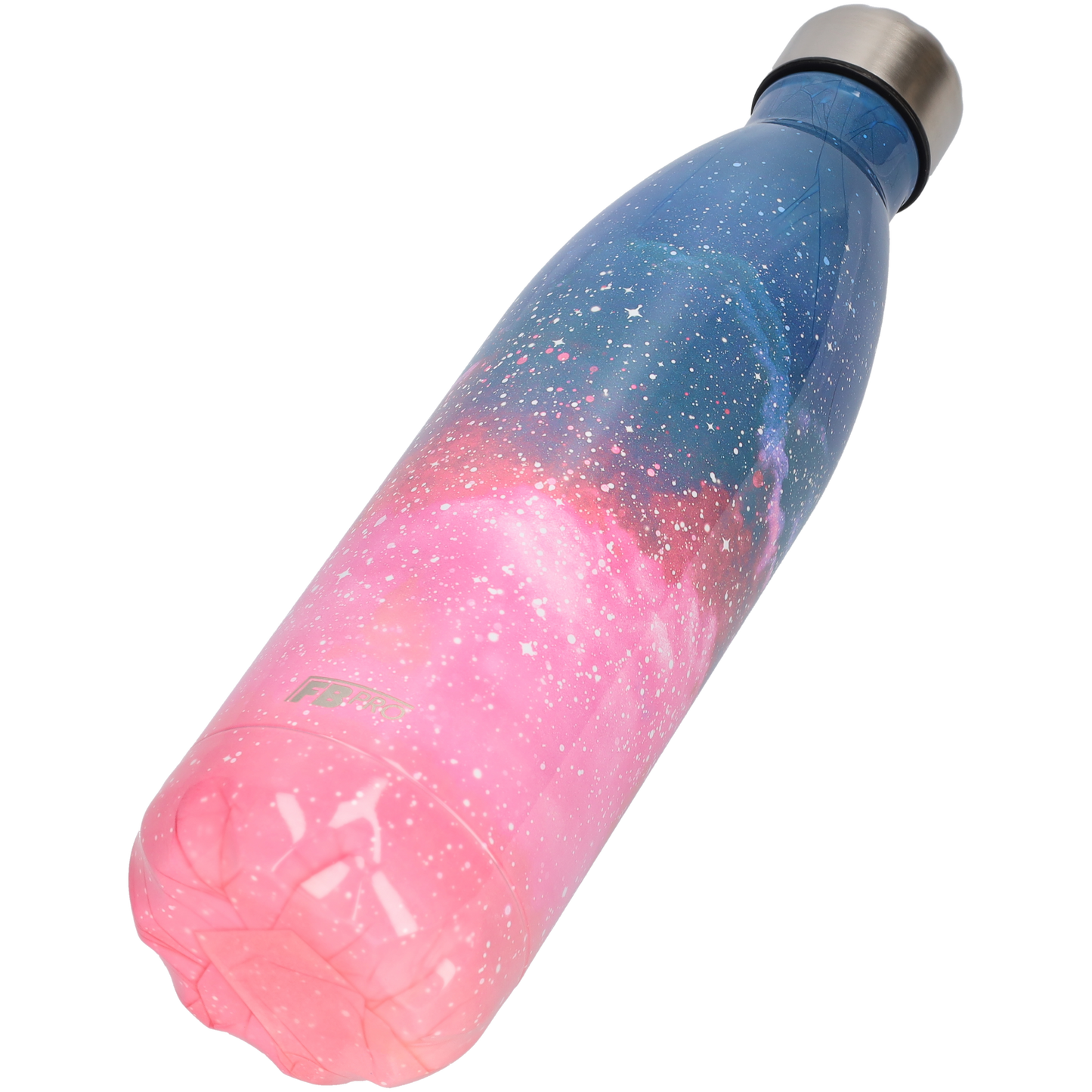 FBFS162 Thermosfles, Drinkfles, Waterfles - 750 ml - Dubbelwandig - Roze Blauwe sterren - Pink Blue Stars