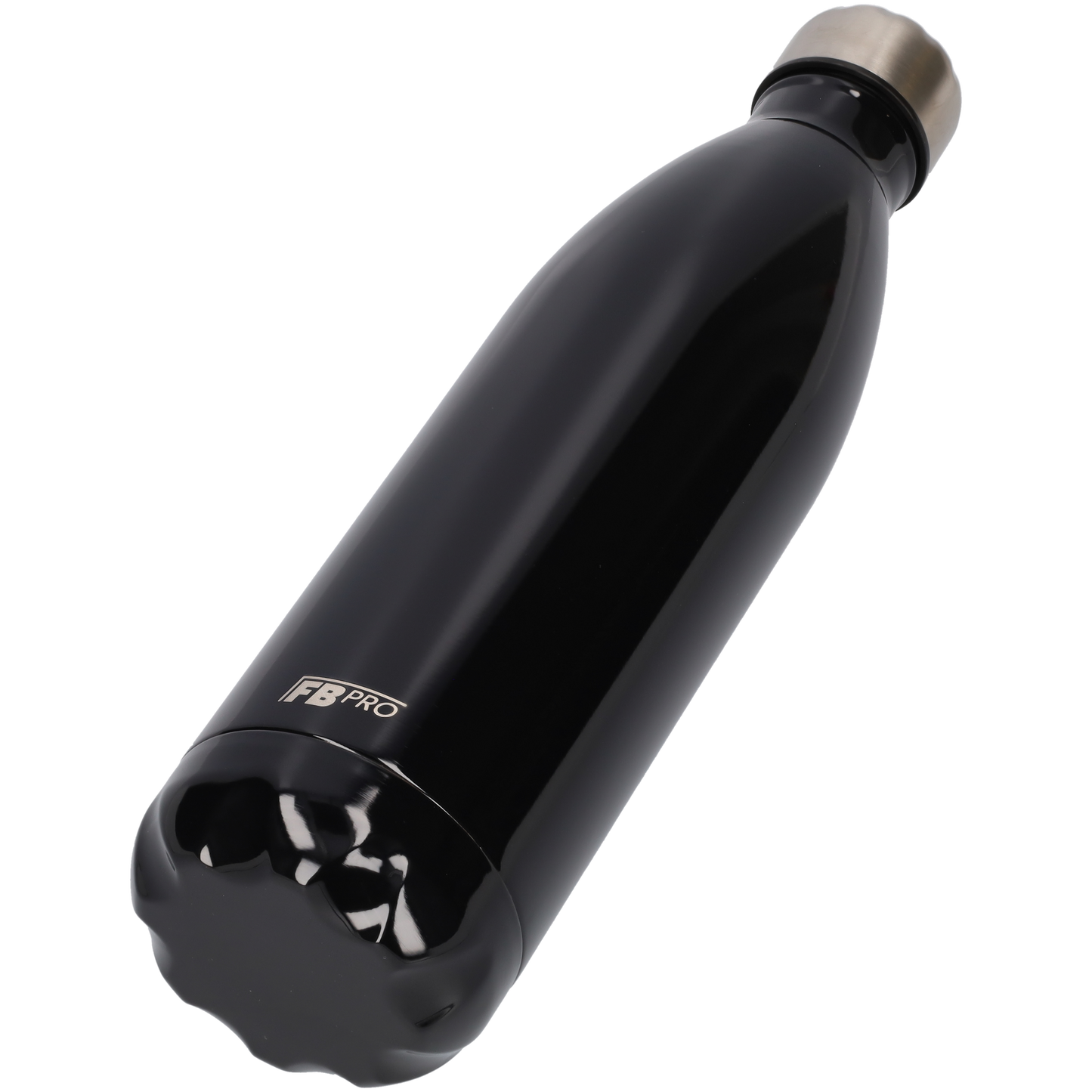 FBFS65, Thermosfles, Drinkfles, Waterfles - Modern & Slank Design - Dubbelwandig - 750ml - Glans Zwart
