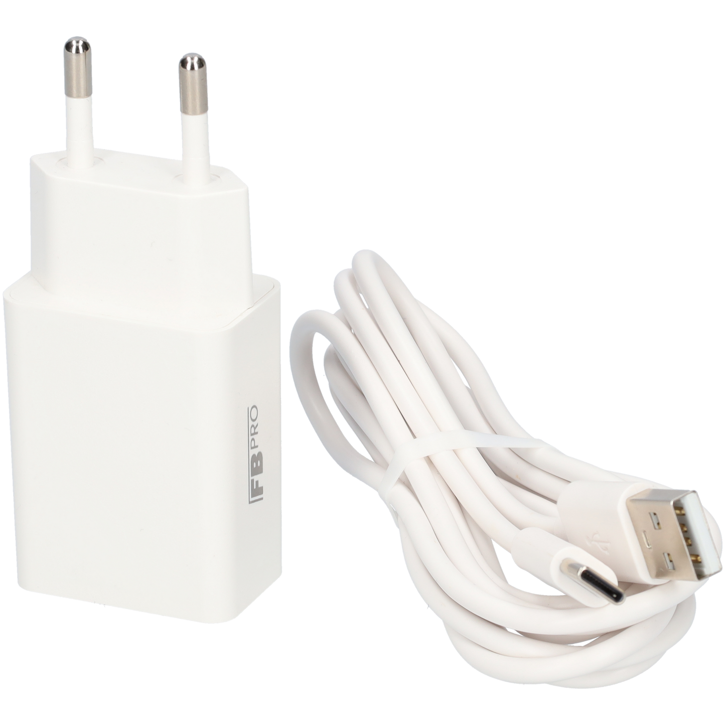 USB oplader met oplaadkabel - USB oplaadblok - USB-C kabel 2m - Wit