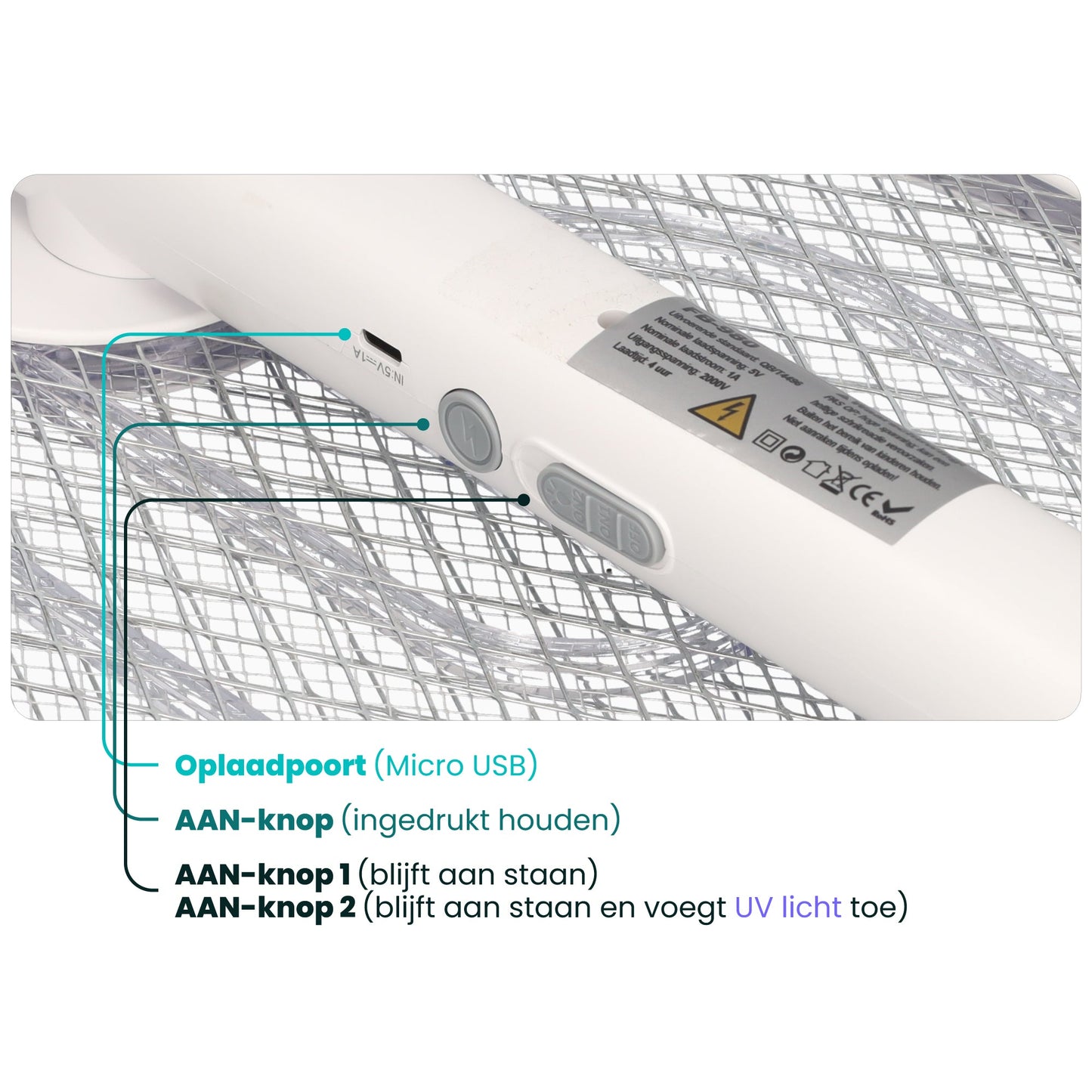 FB980 - Elektrische Vliegenmepper - Vliegenvanger - Insectenlamp