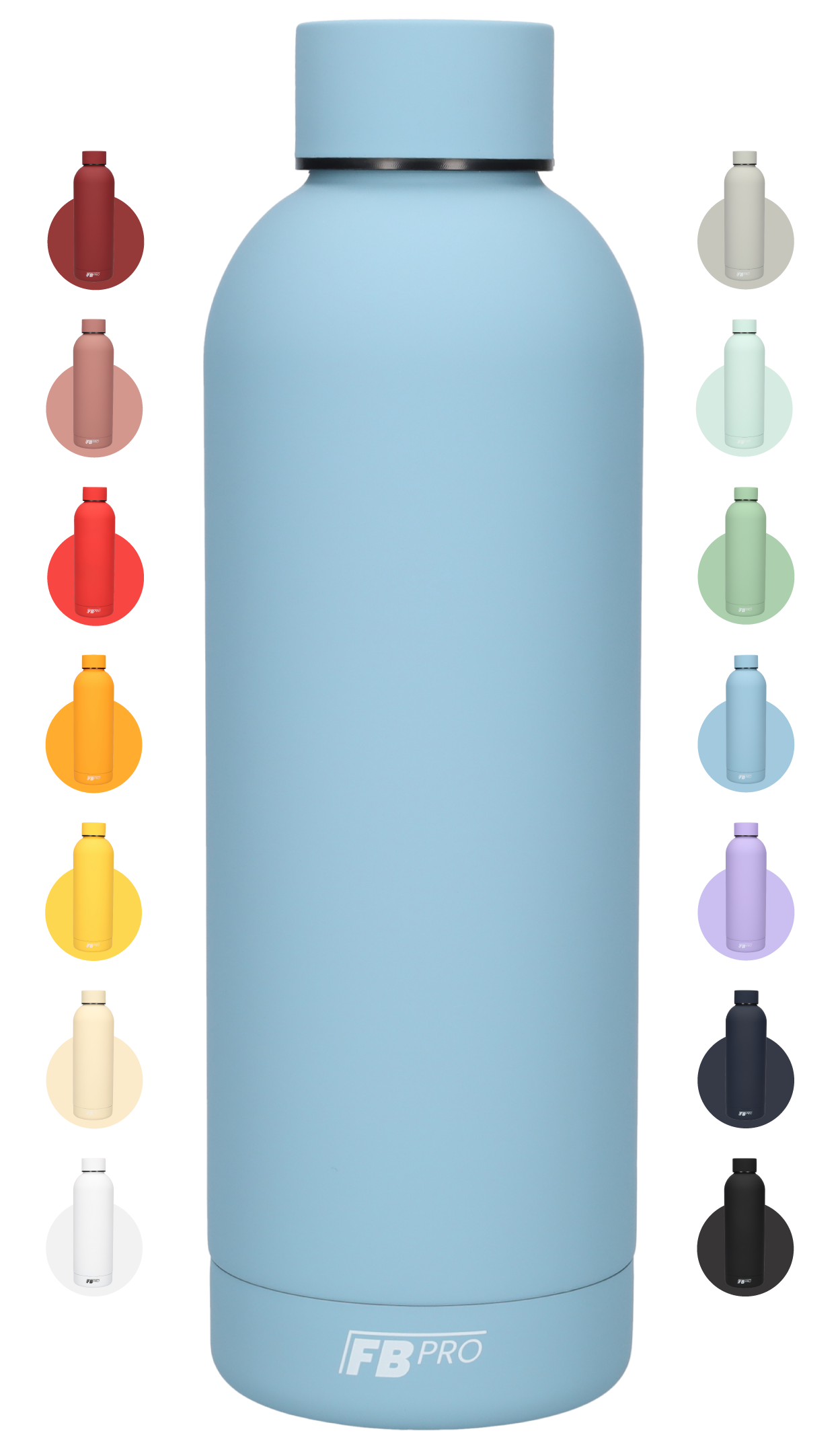 Drinkfles - Dubbelwandige waterfles - Thermosfles - RVS thermos fles - 500 ML - Blauw