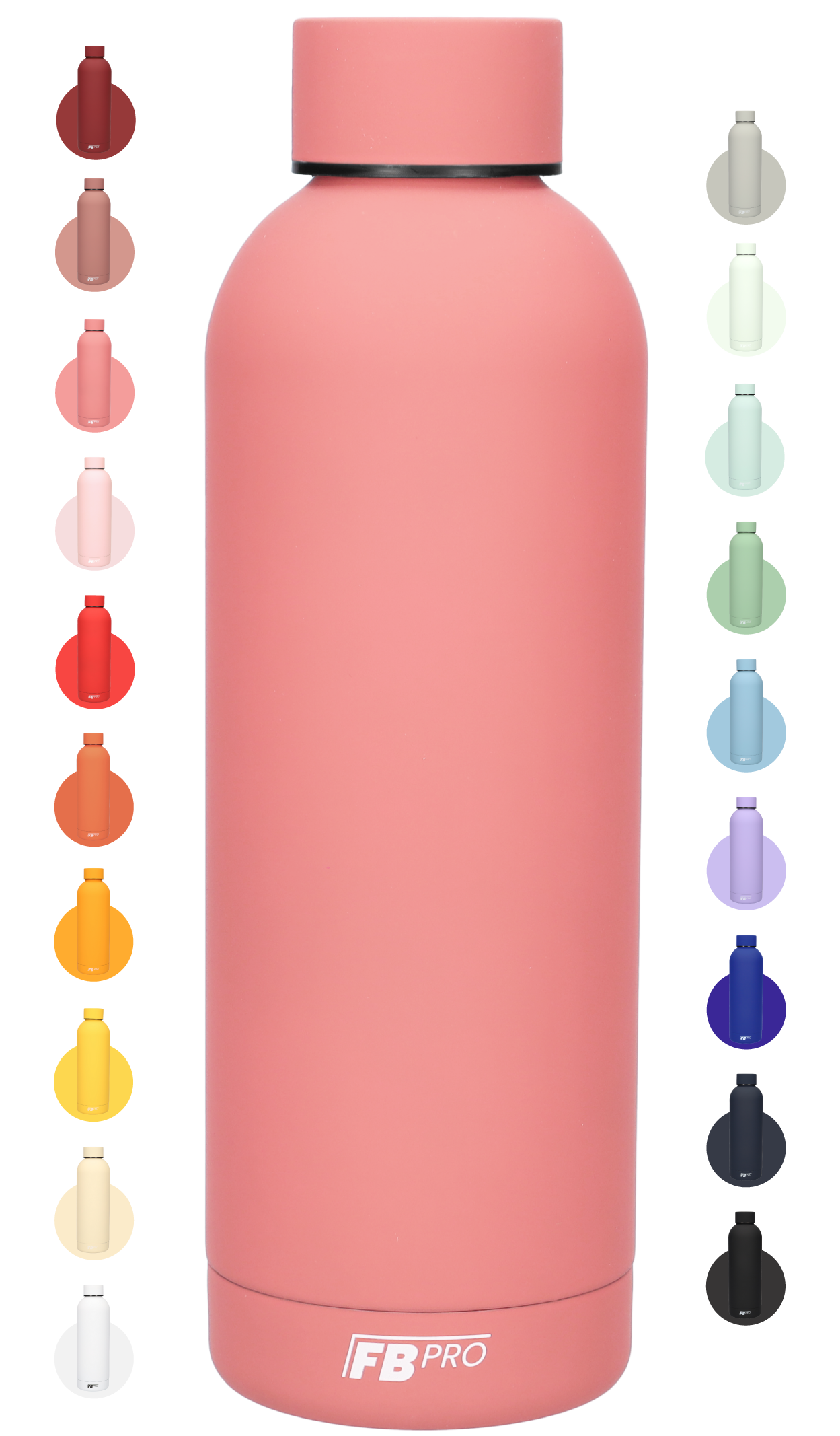 Drinkfles - Dubbelwandige waterfles - Thermosfles - RVS thermos fles - 500 ML - Donker roze